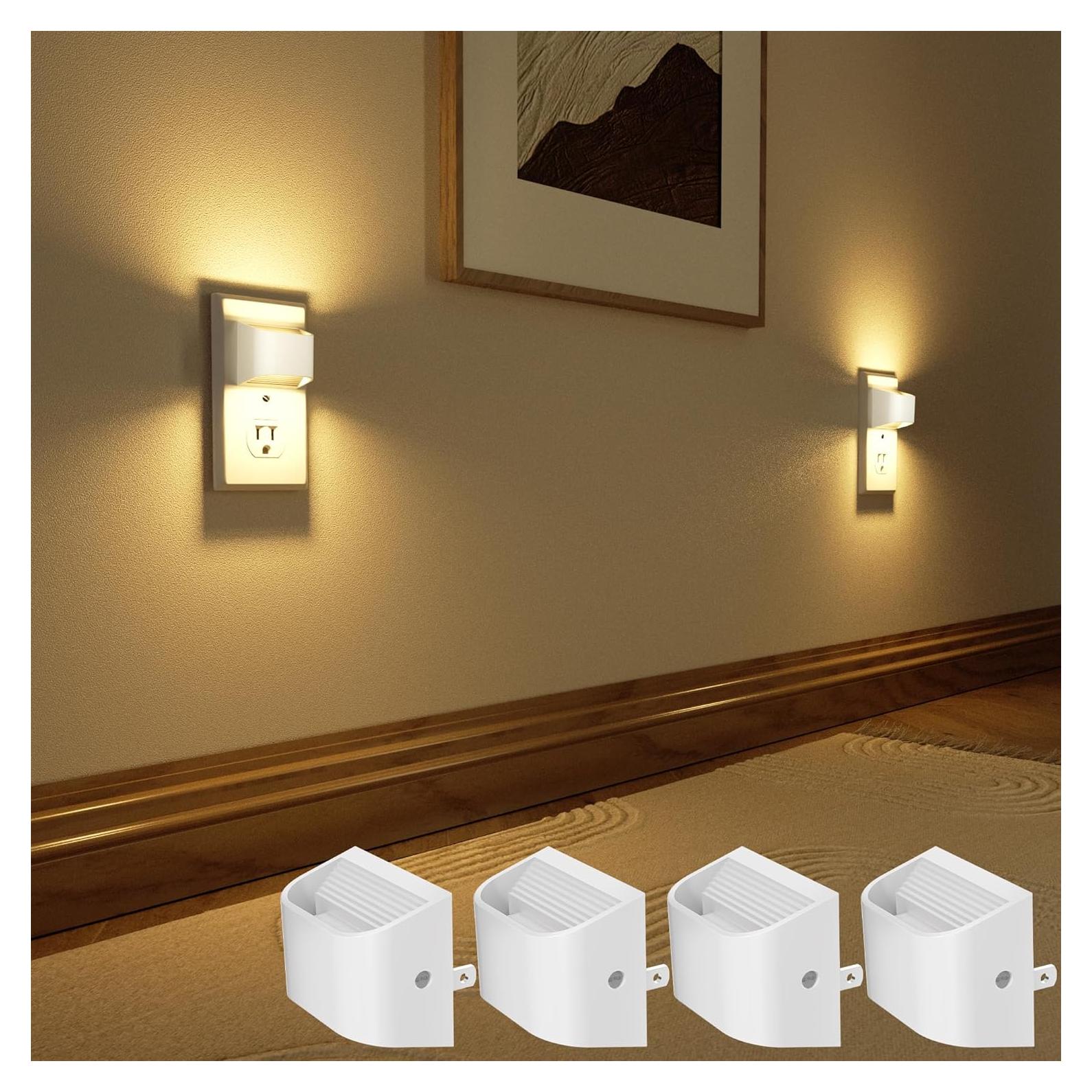 Luces Nocturnas LED VOLISUN 3000K Pack 4 con Sensor Crepuscular