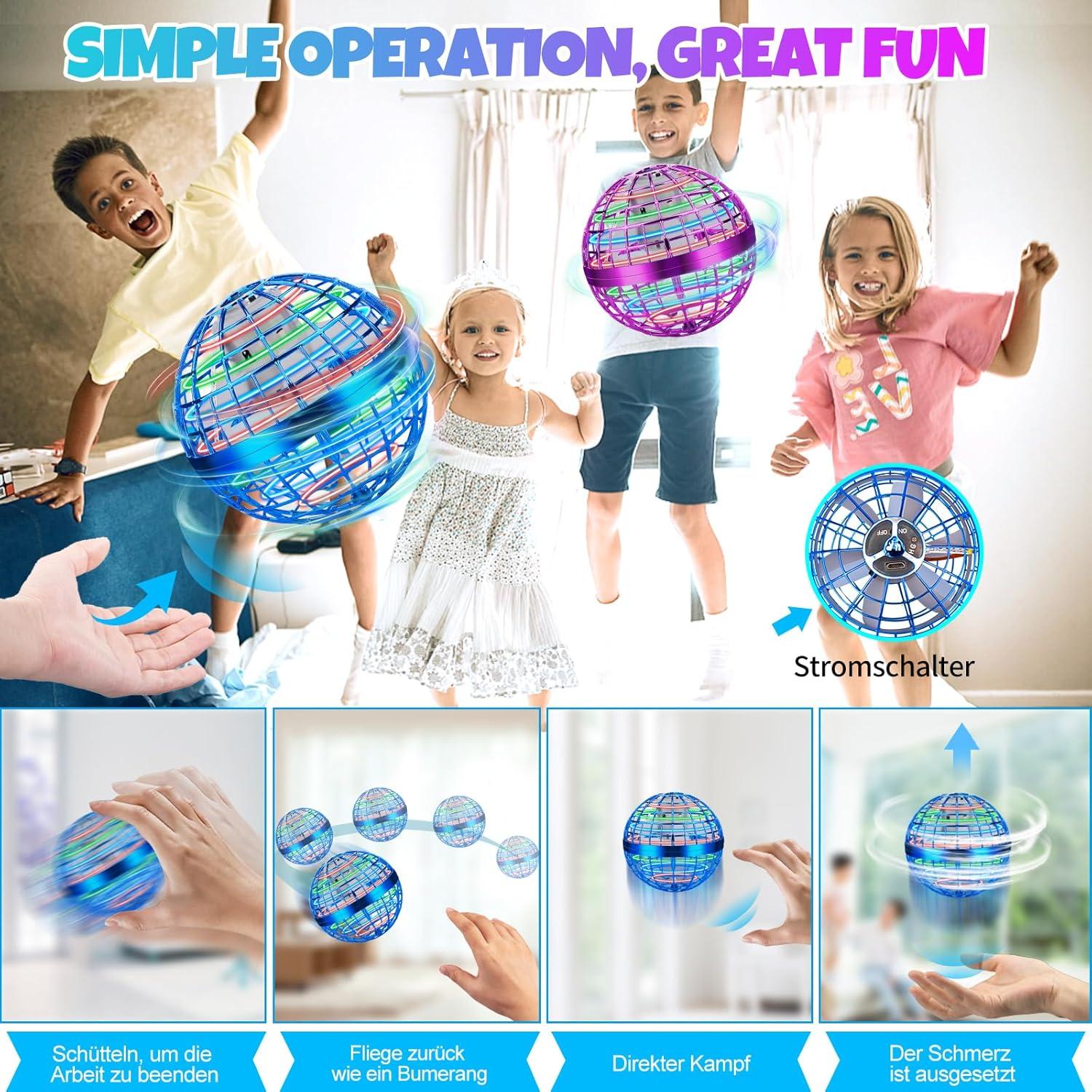 Bola Orbital Voladora M&HONG con Luces LED - Juguete 2024