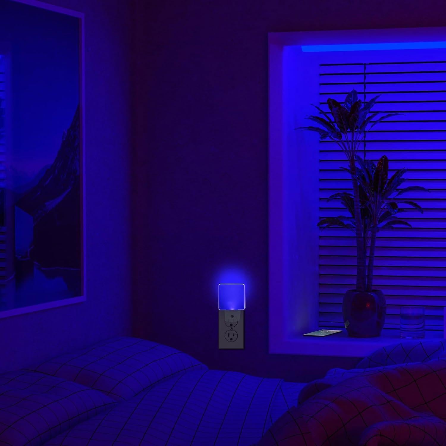 Luz Nocturna LED Azul Enchufable WONG CUBE 0.5W - Paquete de 4