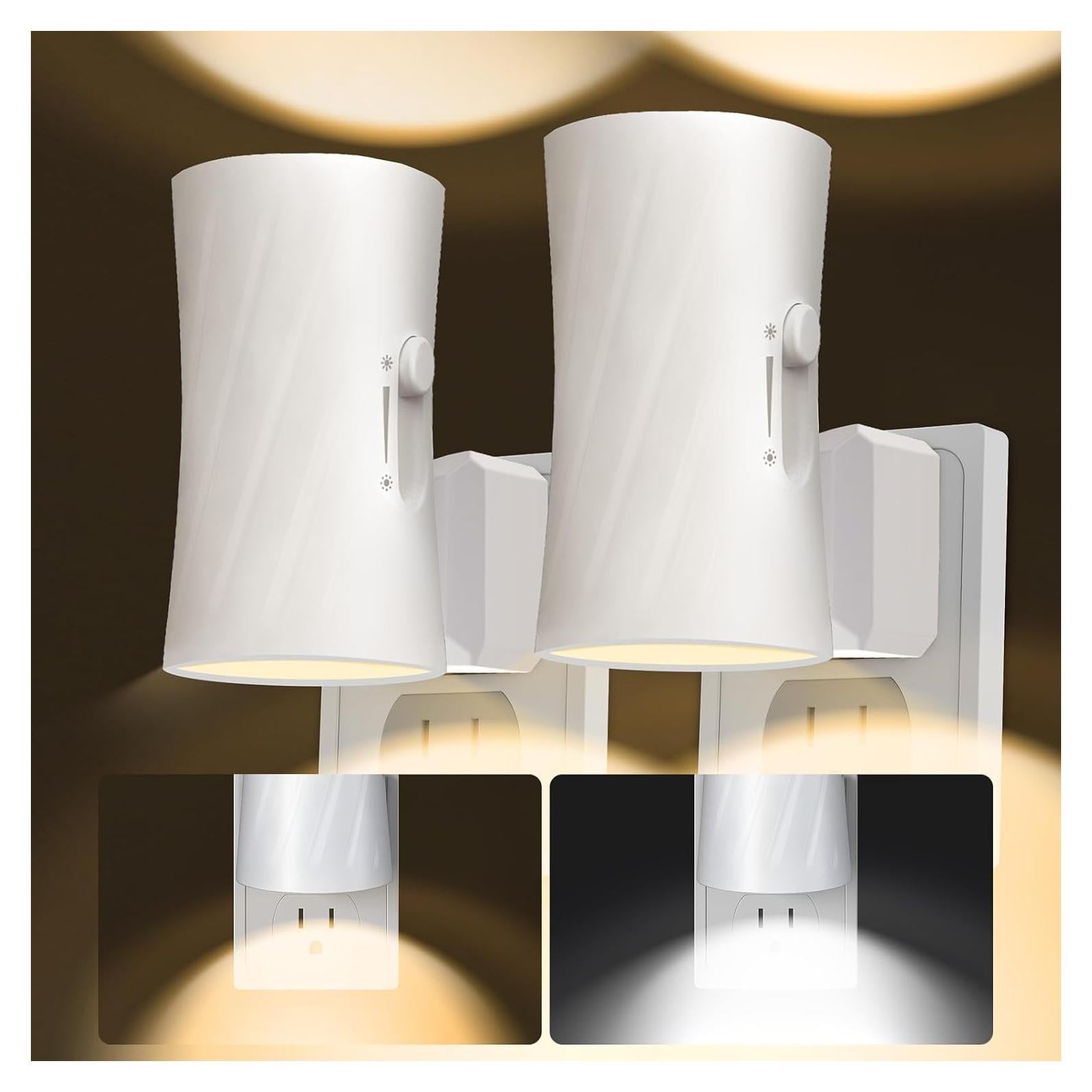 Luces Nocturnas LED WSKVEZZA, 3000K/5000K, Paquete de 2