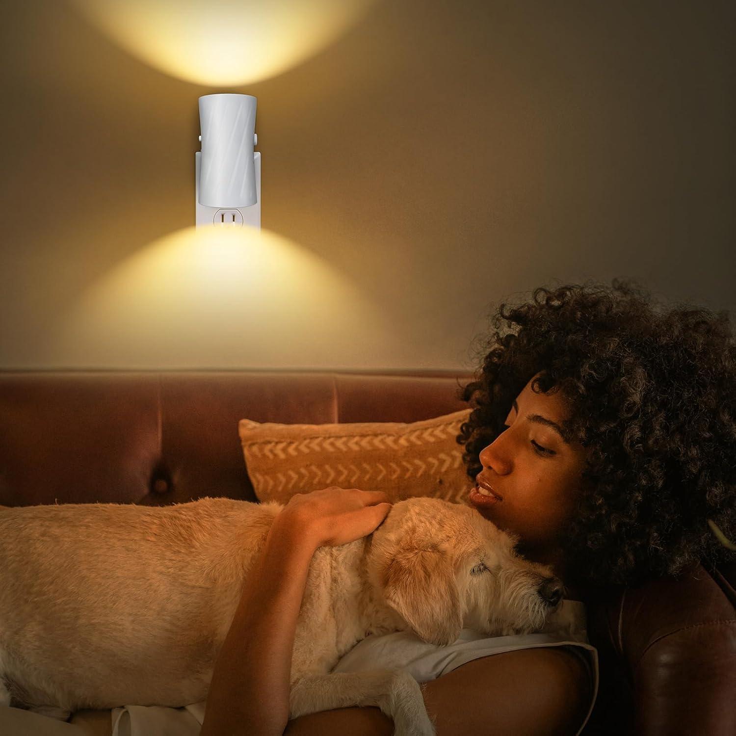 Luces Nocturnas LED WSKVEZZA, 3000K/5000K, Paquete de 2