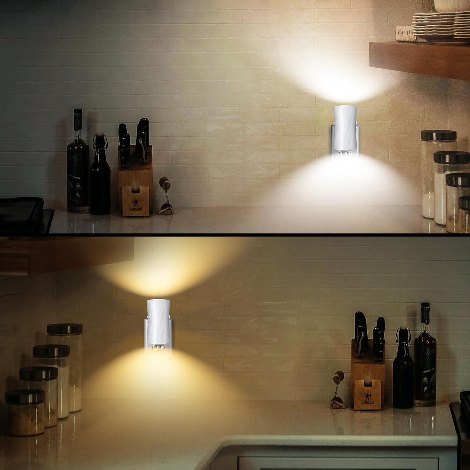 Luces Nocturnas LED WSKVEZZA, 3000K/5000K, Paquete de 2