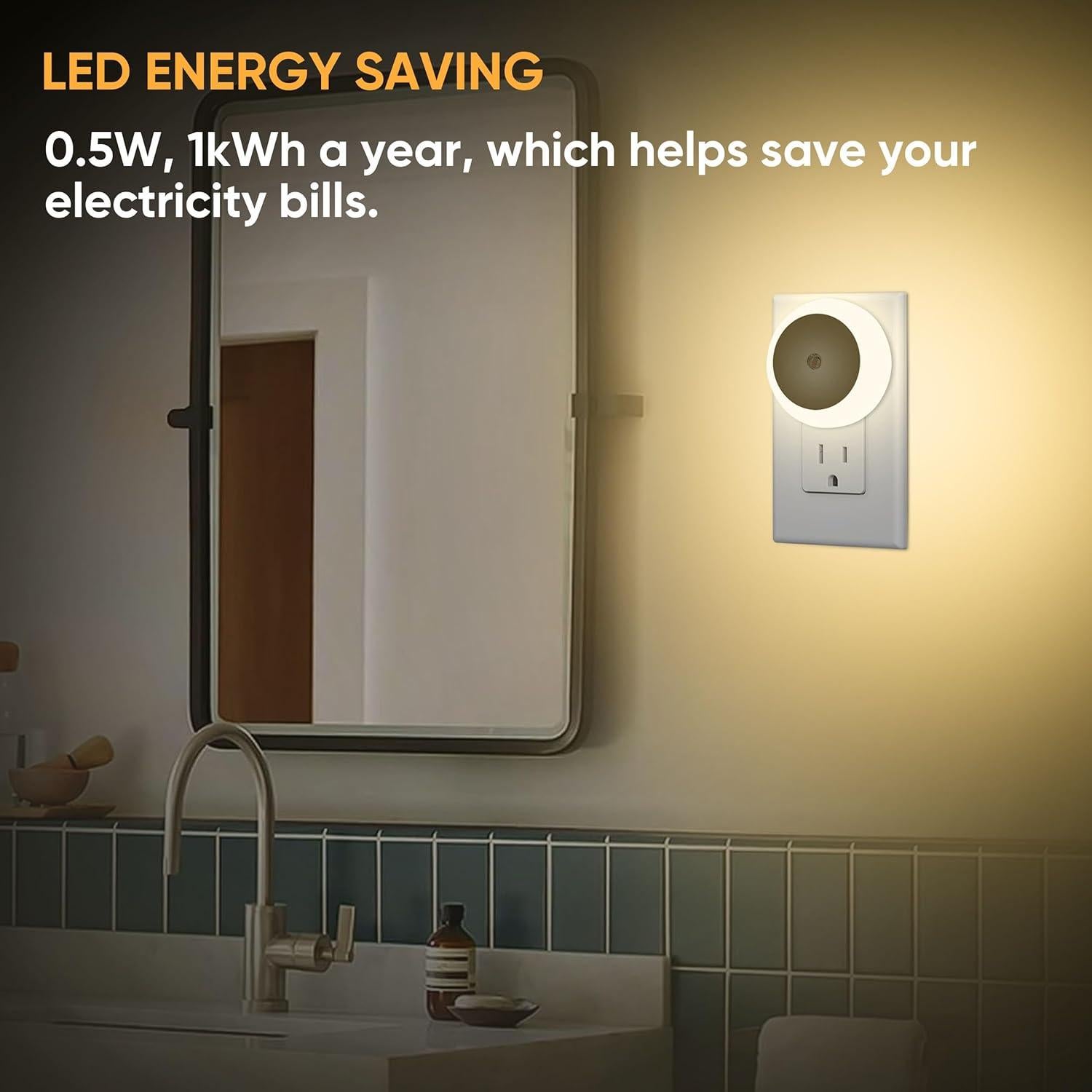 Luces Nocturnas LED Enchufadas Jedqlnye 6 Paquetes 3000K