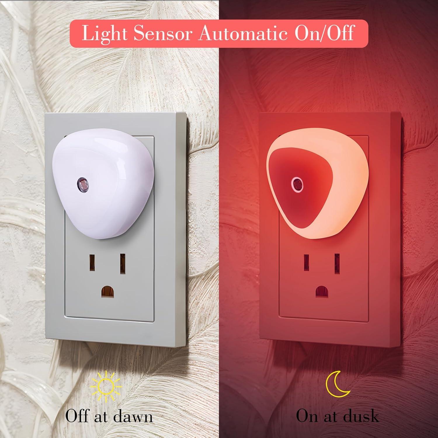 Luz Nocturna LED KINUR 6 Pack Roja con Sensor Automático 0.5W