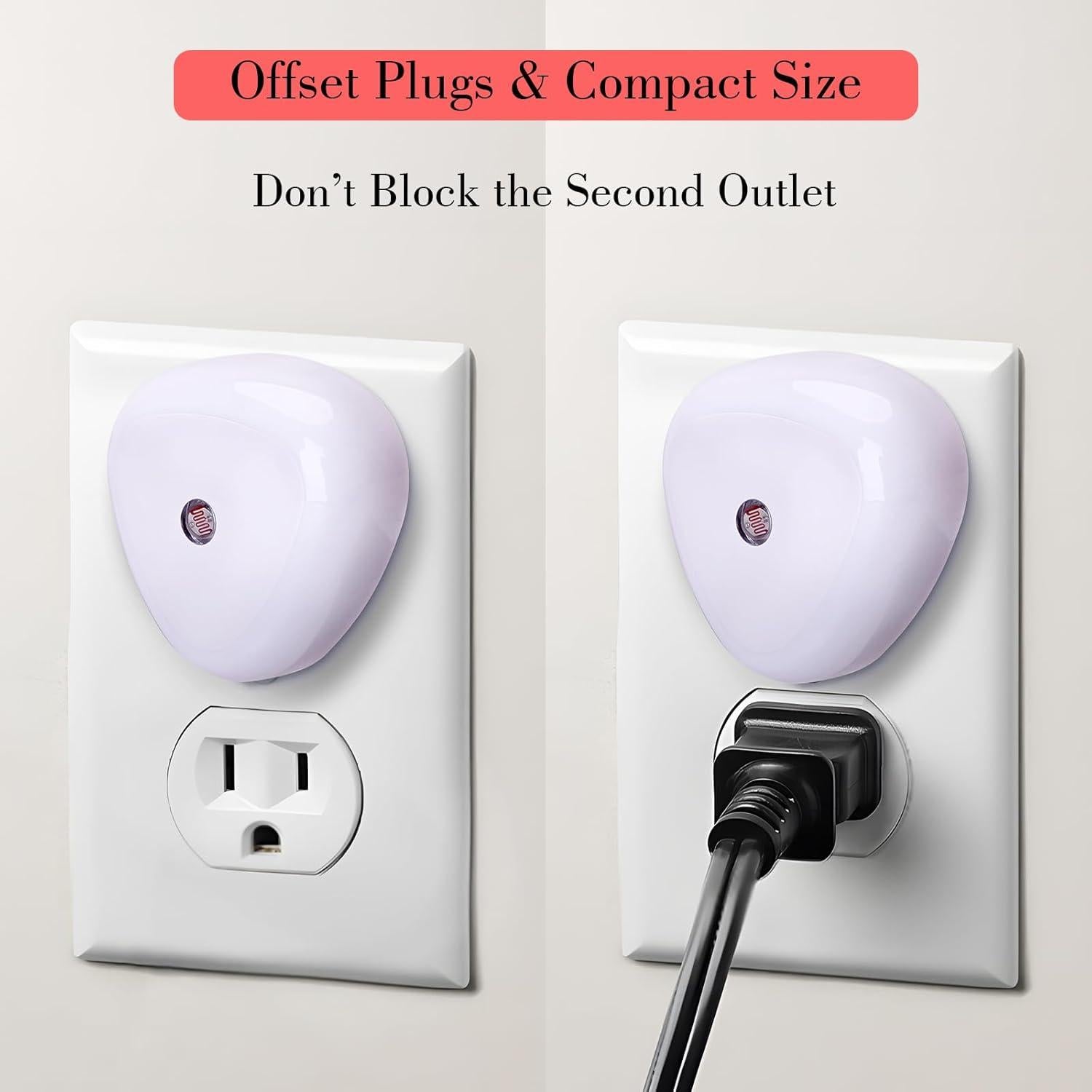 Luz Nocturna LED KINUR 6 Pack Roja con Sensor Automático 0.5W