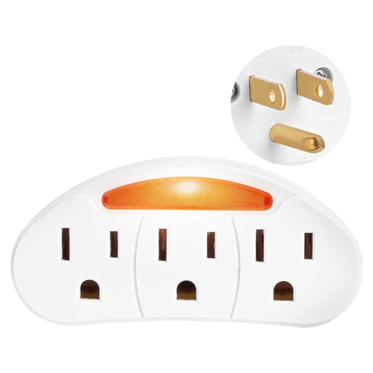 Adaptador múltiple Togconn 3 salidas con luz nocturna ETL