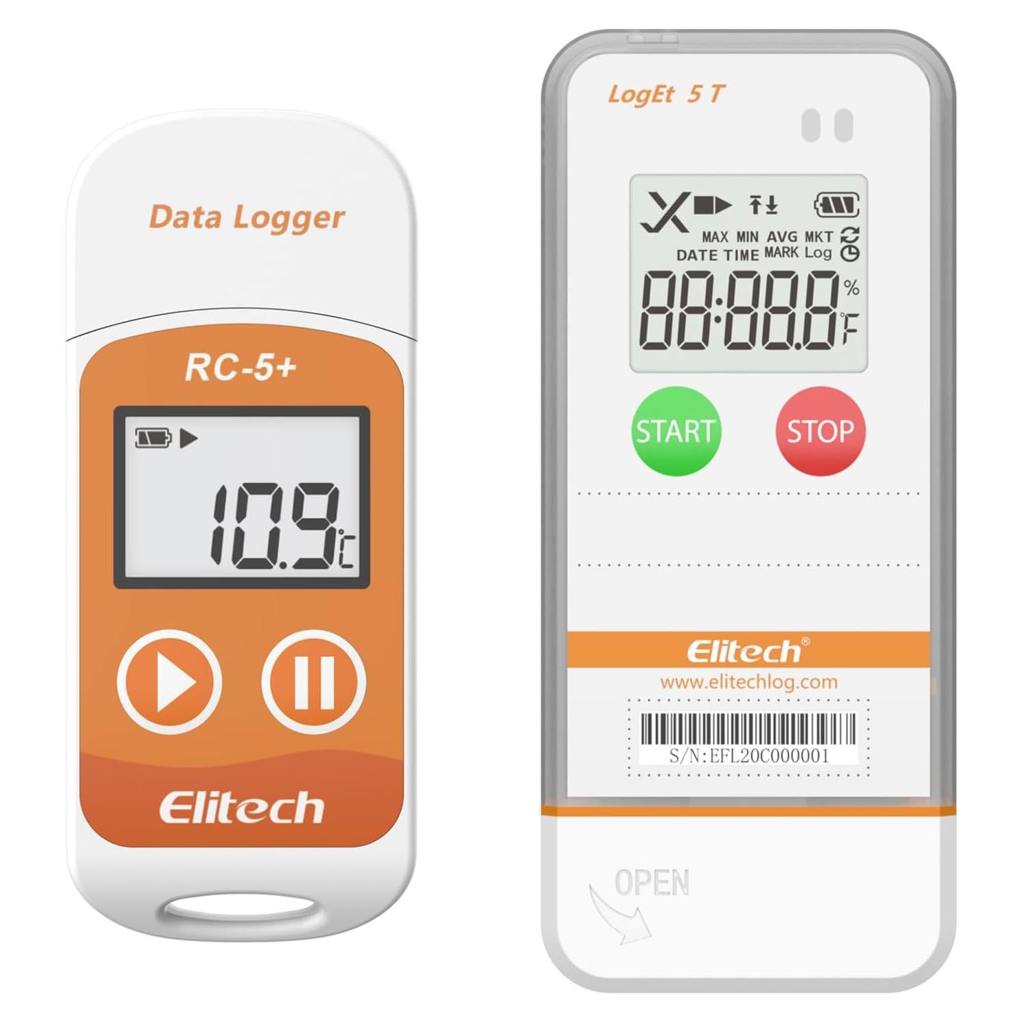 Registrador de Datos de Temperatura Elitech RC-5+ USB -30°C a 70°C
