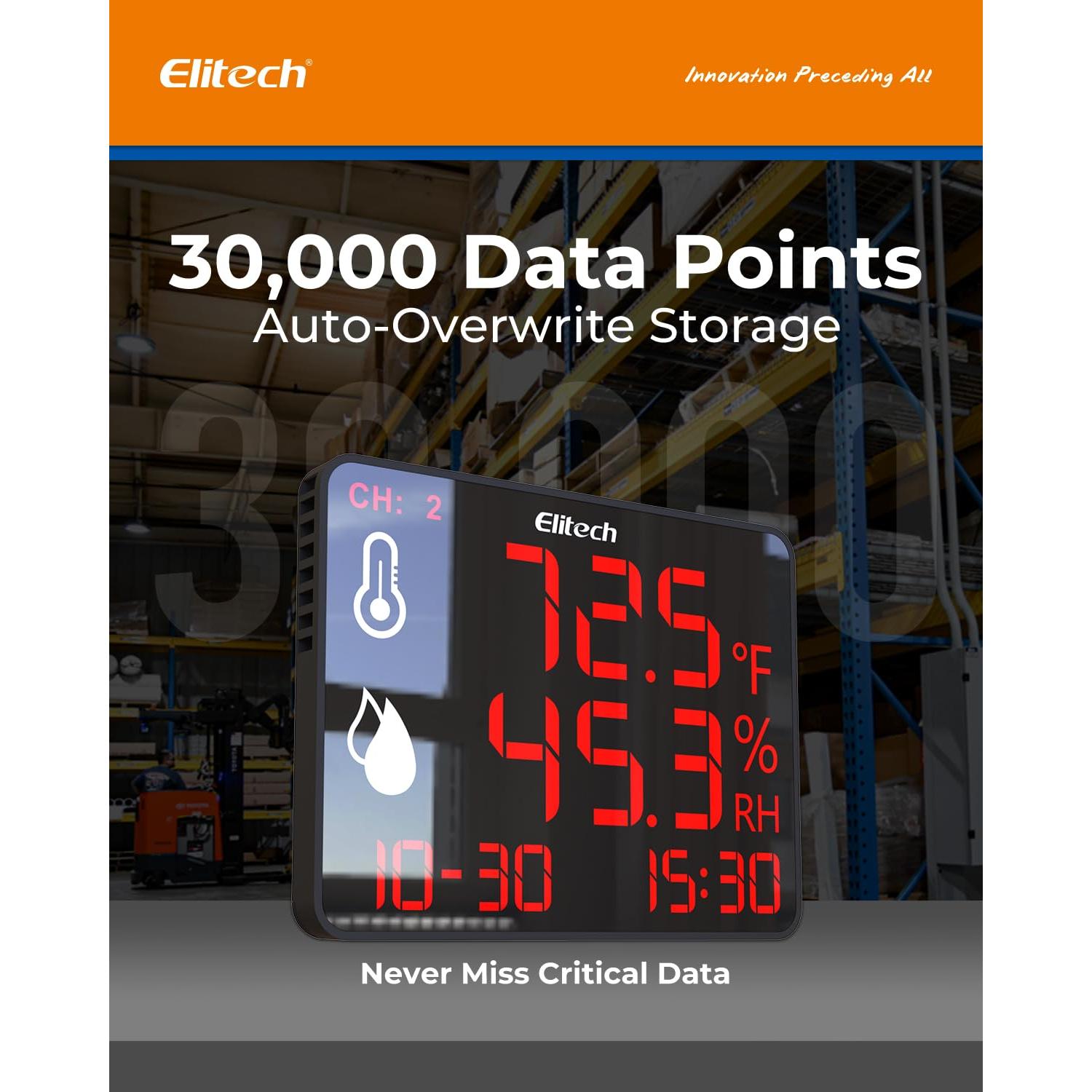 Registrador de Datos de Temperatura y Humedad Elitech DR-230-THDE