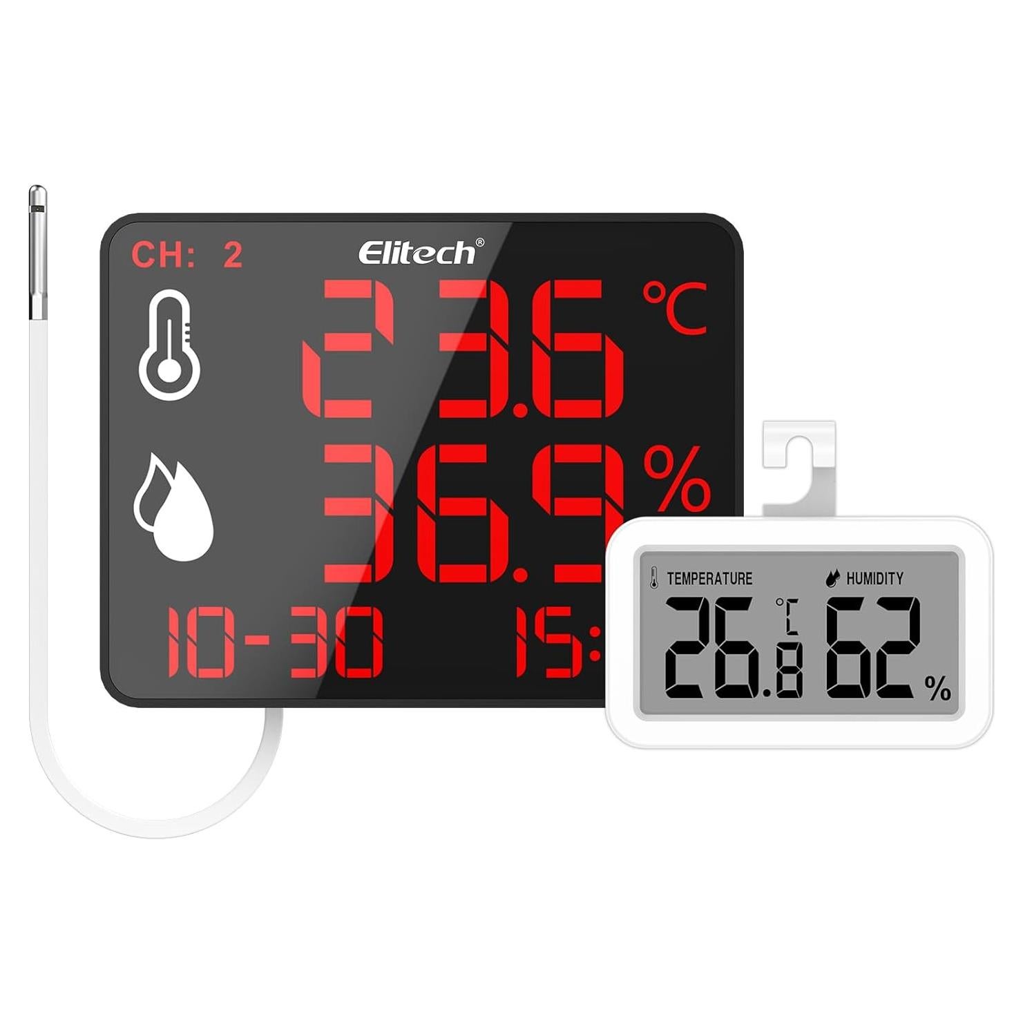 Termómetro Digital de Pared Elitech DR-230 + Frigorífico TM-2TH