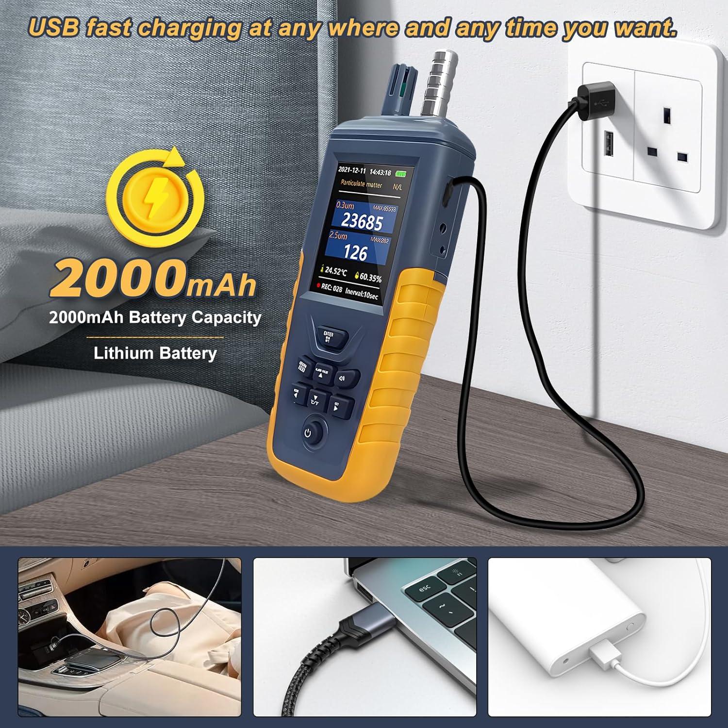 Monitor de Calidad del Aire AOPUTTRIVER T7-TC8100 PM0.3/2.5/10um