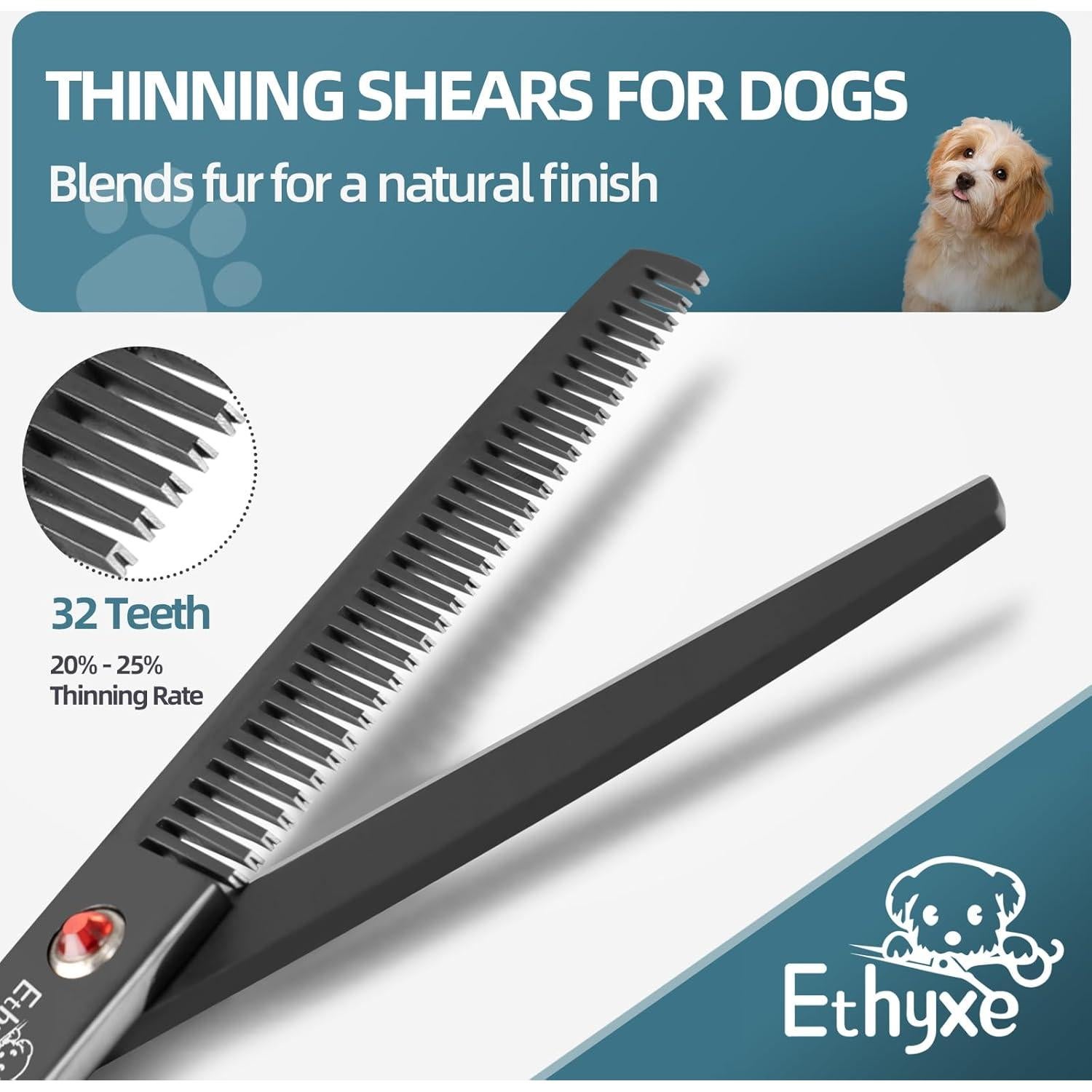 Kit de Tijeras de Aseo Profesional Ethyxe - 3 Piezas Acero Inoxidable