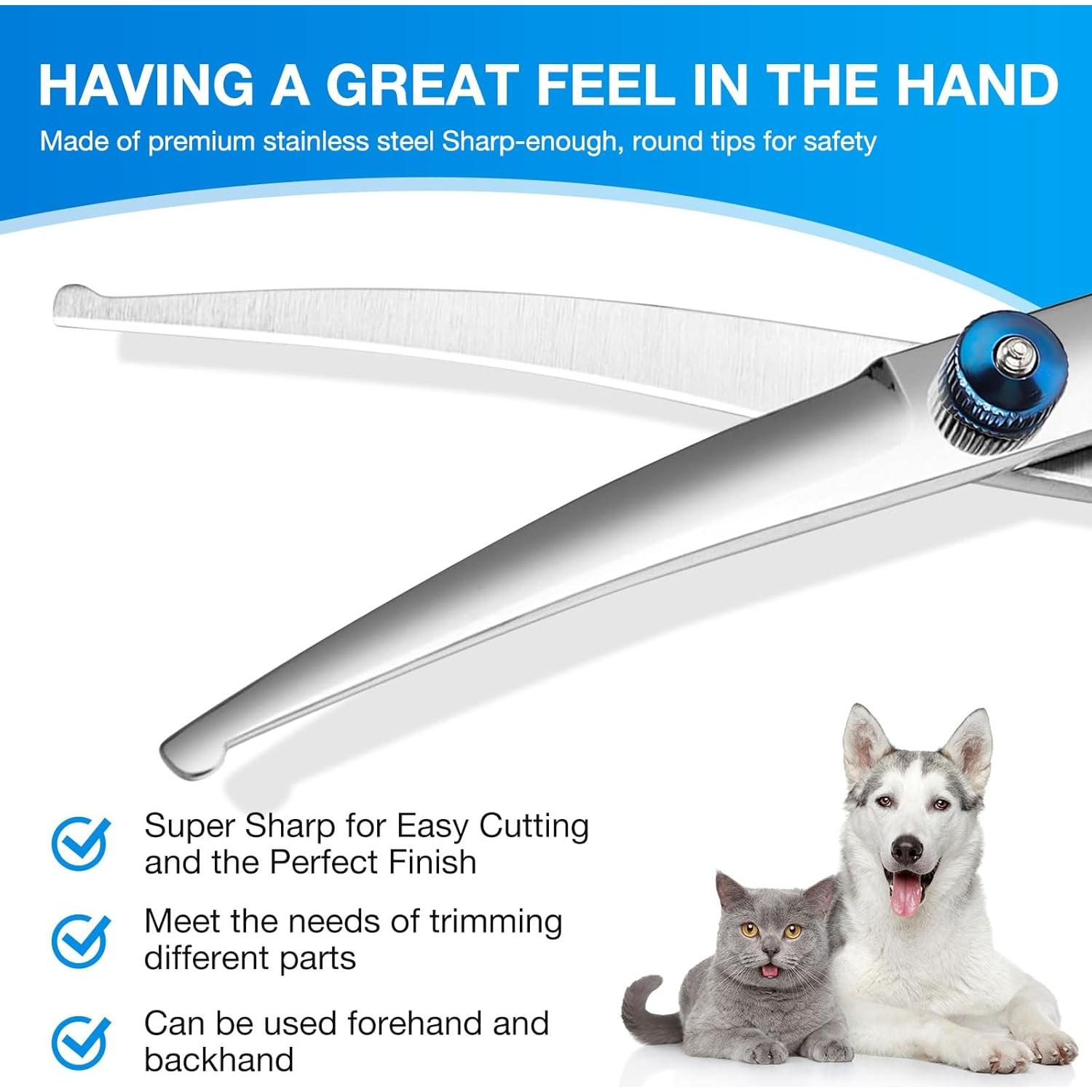 Tijeras Curvadas para Aseo de Perros GORITZ Acero Inoxidable