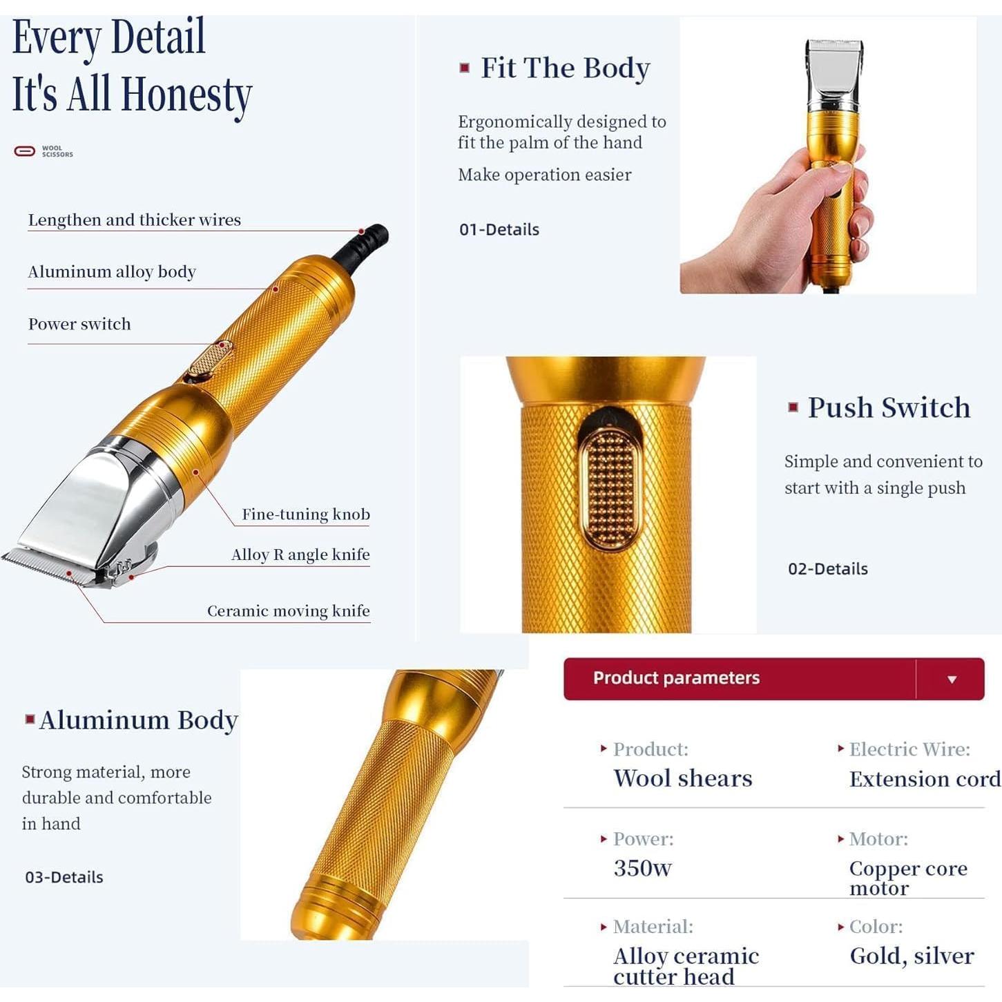 Cortadoras de Pelo de Perro Profesionales Cyxunand 350W