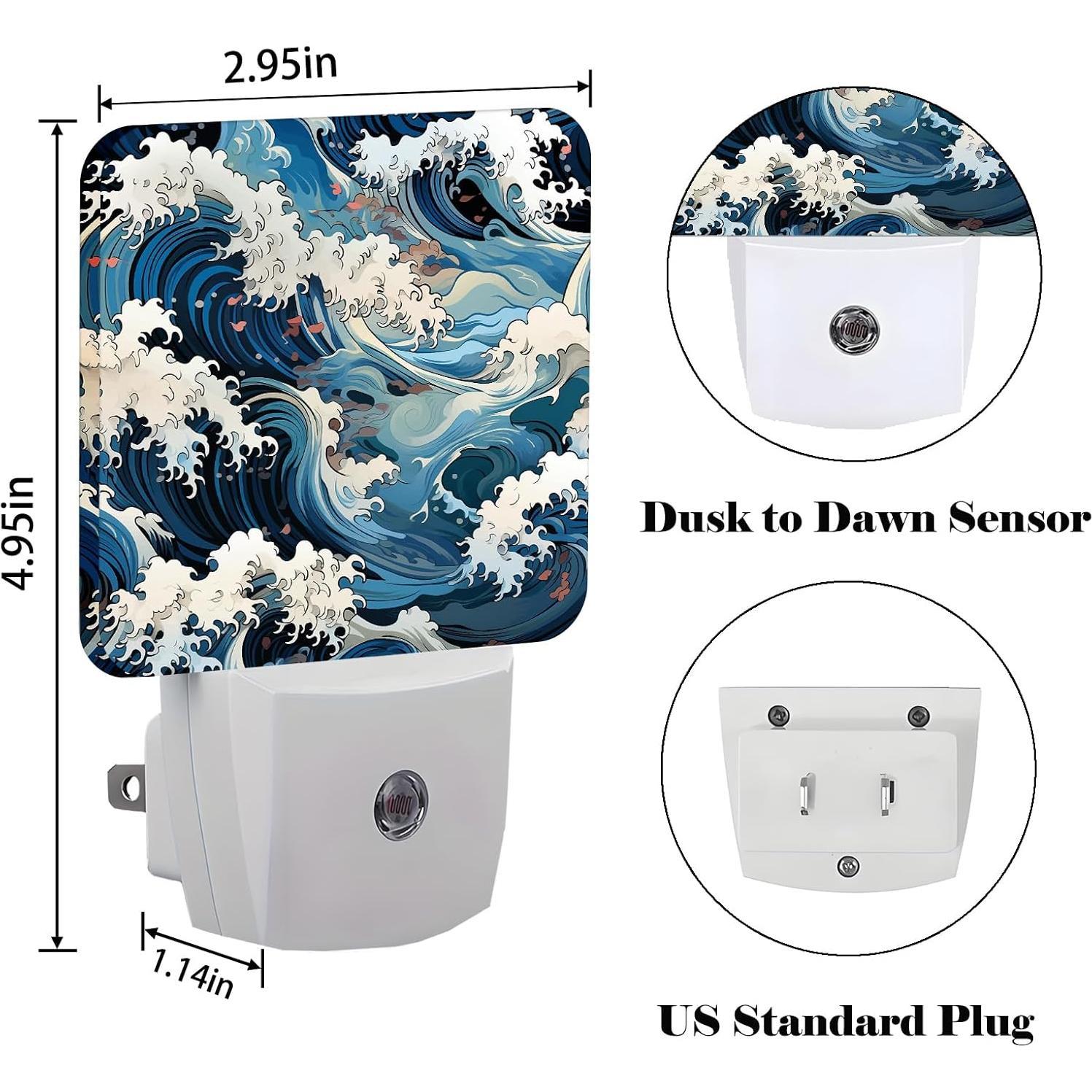 Luz Nocturna Enchufable FSHVQKD Movimiento de Olas 0.5W