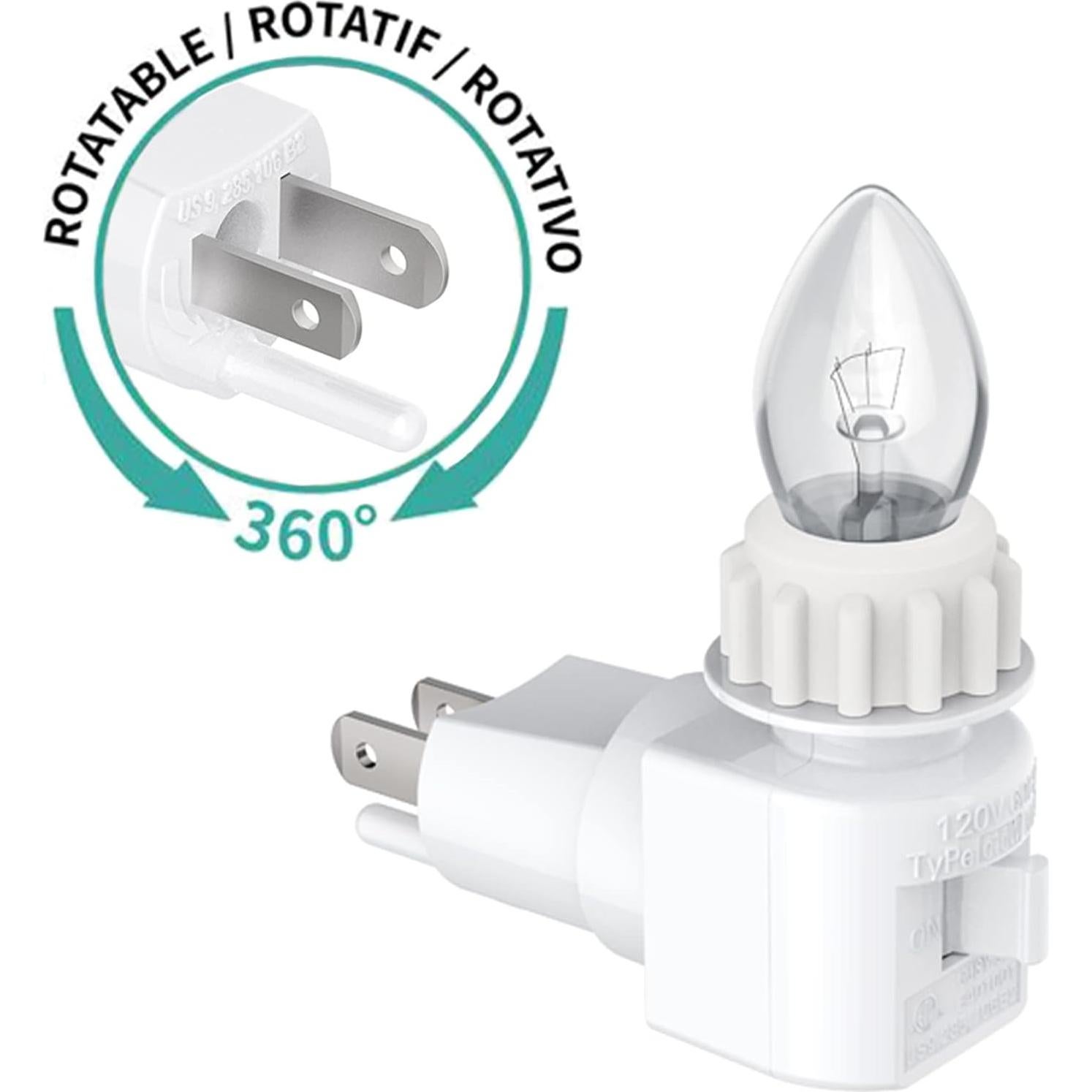 Luz Nocturna Enchufable Vartelen 360° Impermeable Blanco