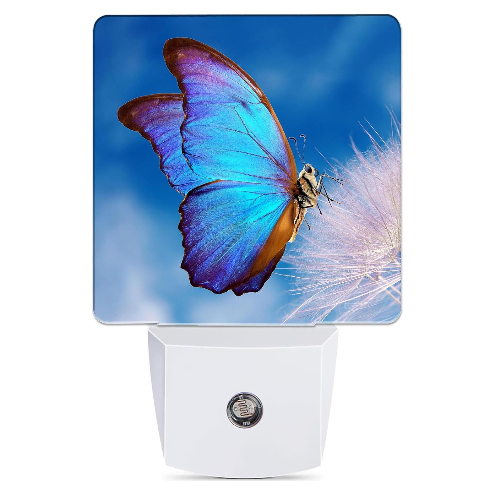 Luz Nocturna Mariposa Azul Jopowide con Sensor de Luz