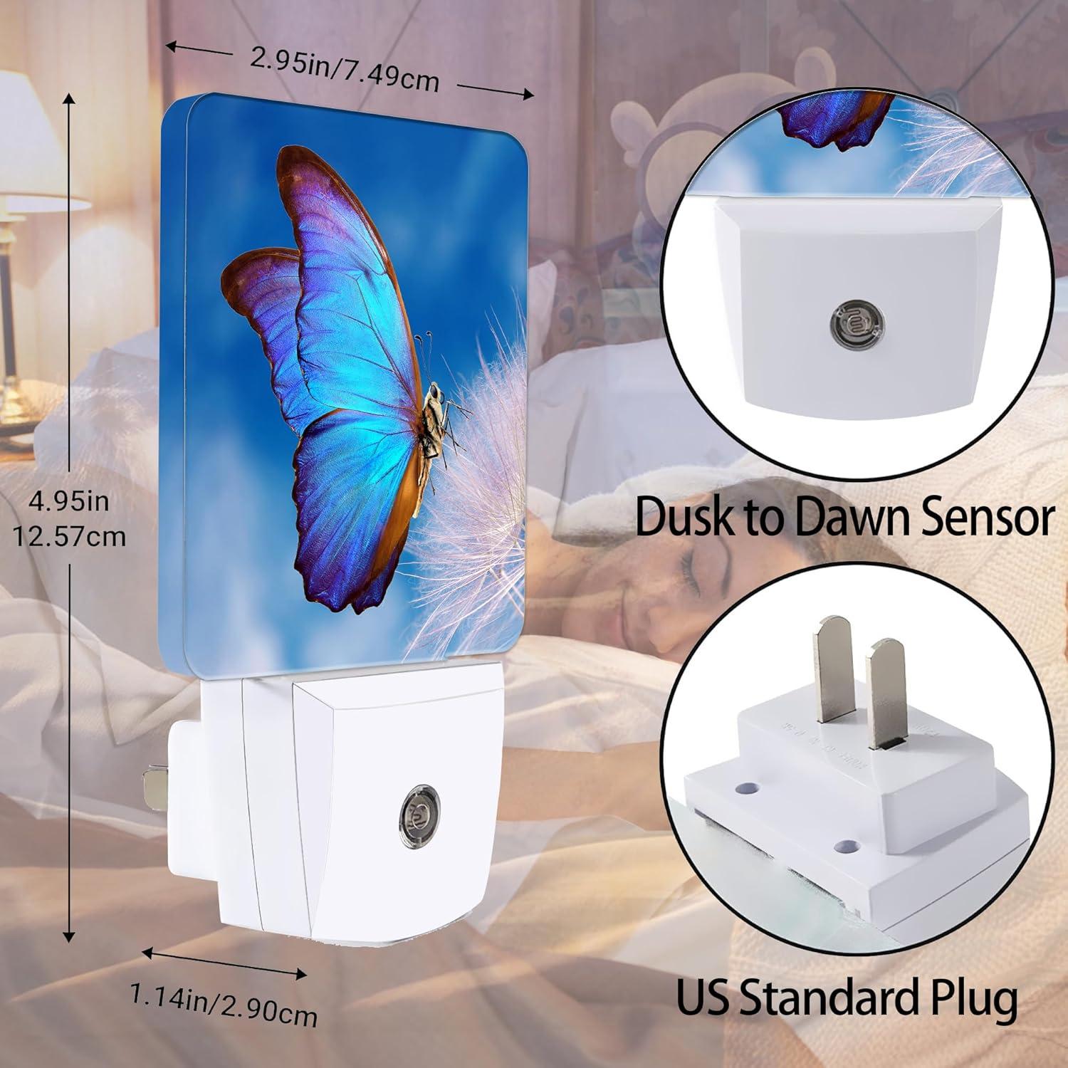 Luz Nocturna Mariposa Azul Jopowide con Sensor de Luz
