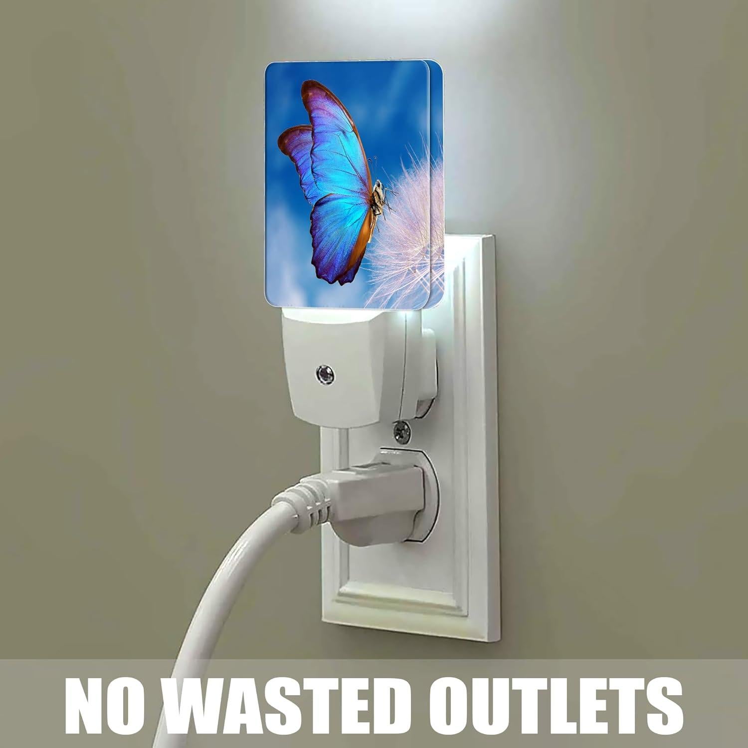 Luz Nocturna Mariposa Azul Jopowide con Sensor de Luz