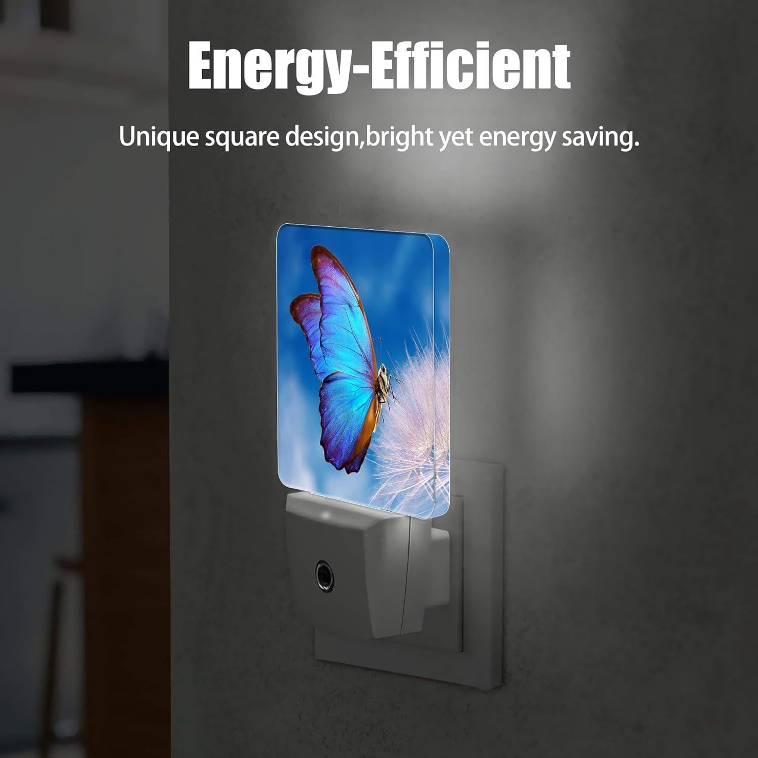 Luz Nocturna Mariposa Azul Jopowide con Sensor de Luz