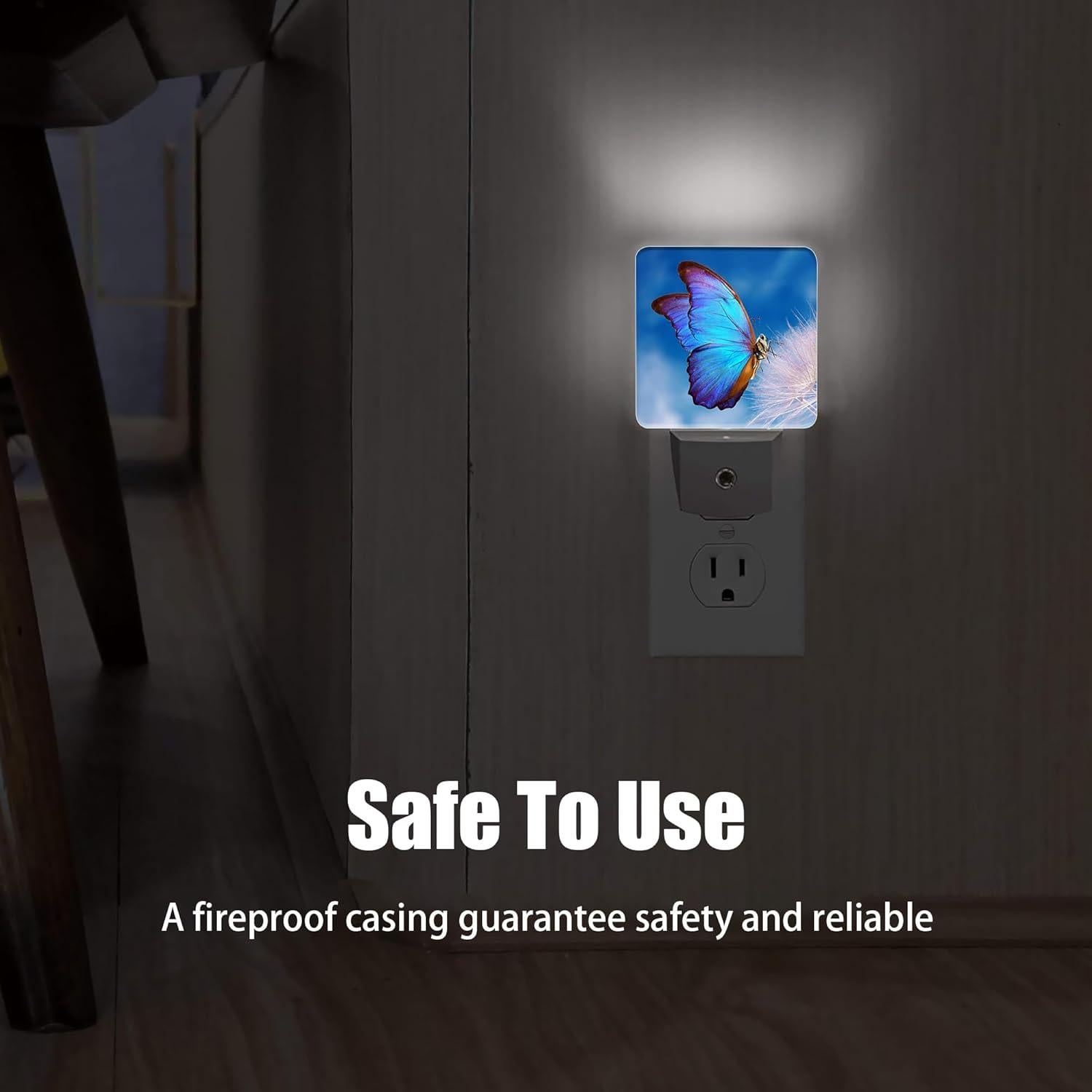 Luz Nocturna Mariposa Azul Jopowide con Sensor de Luz