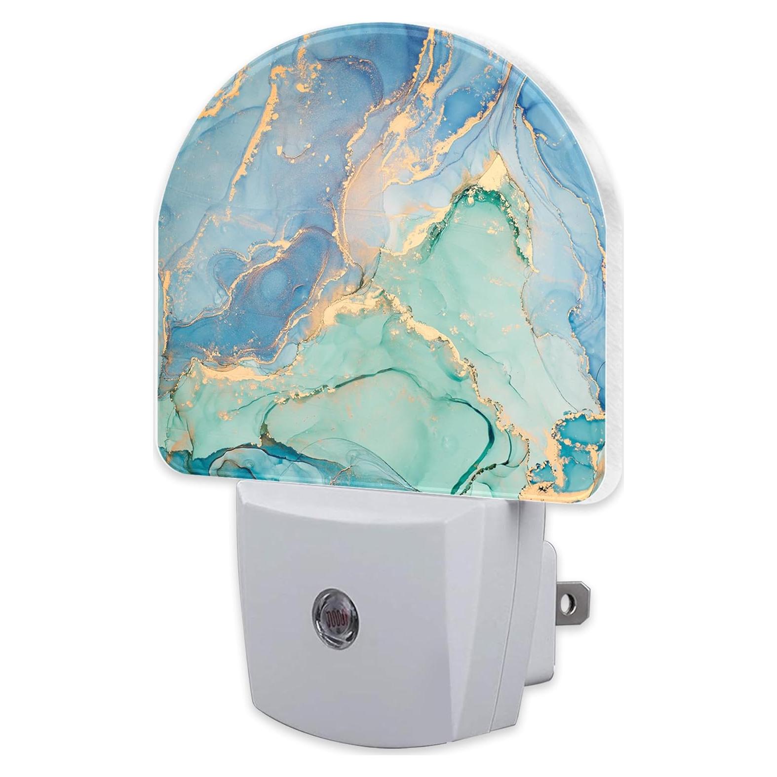Luz Nocturna LED Sndheke de Mármol Azul Teal 0.5W