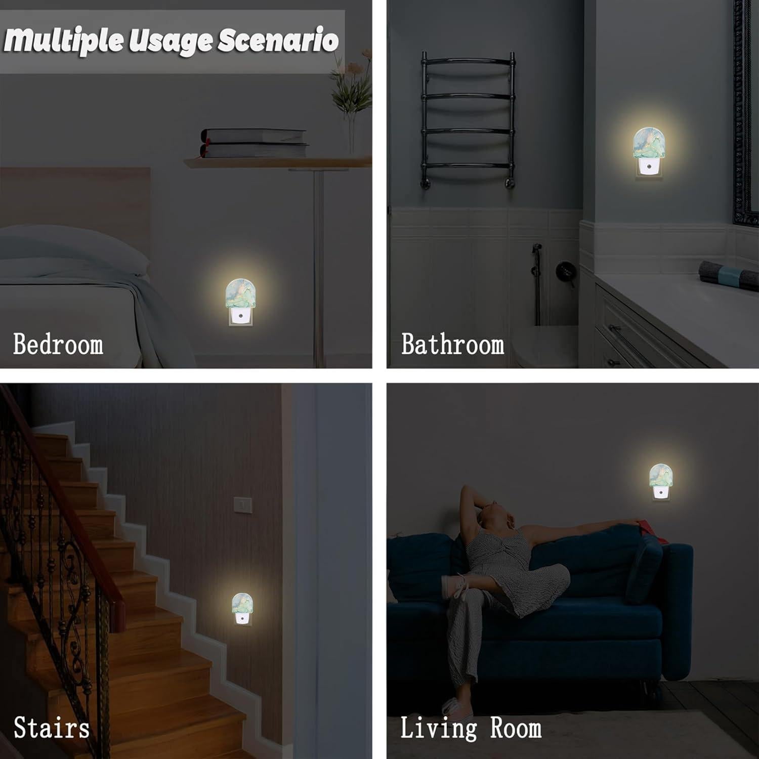 Luz Nocturna LED Sndheke de Mármol Azul Teal 0.5W