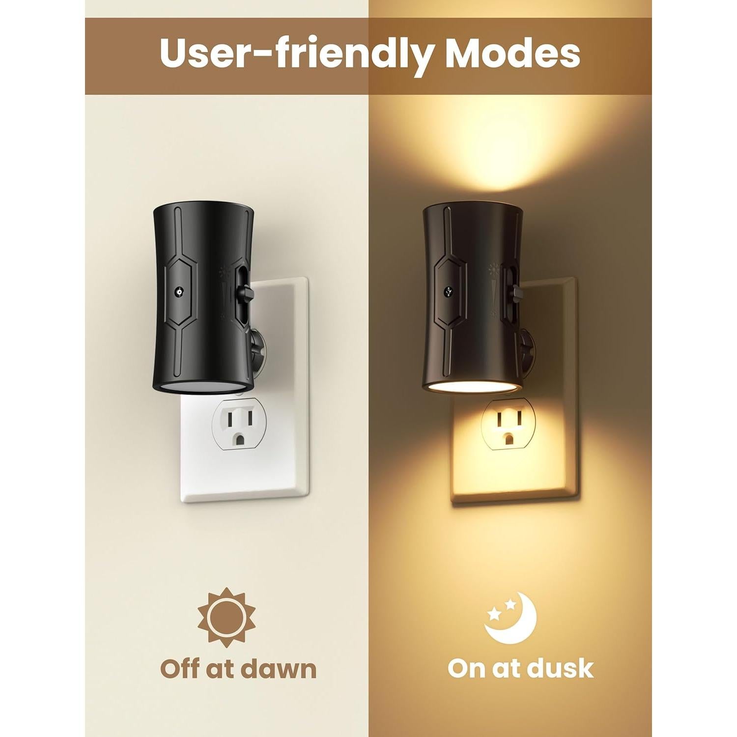 Luces Nocturnas LED Sujeet con Sensor Crepúsculo 3000K - Paquete de 2