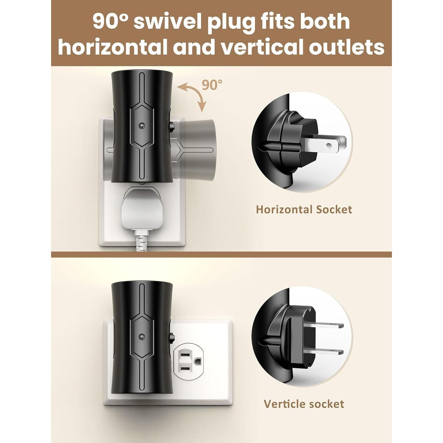 Luces Nocturnas LED Sujeet con Sensor Crepúsculo 3000K - Paquete de 2