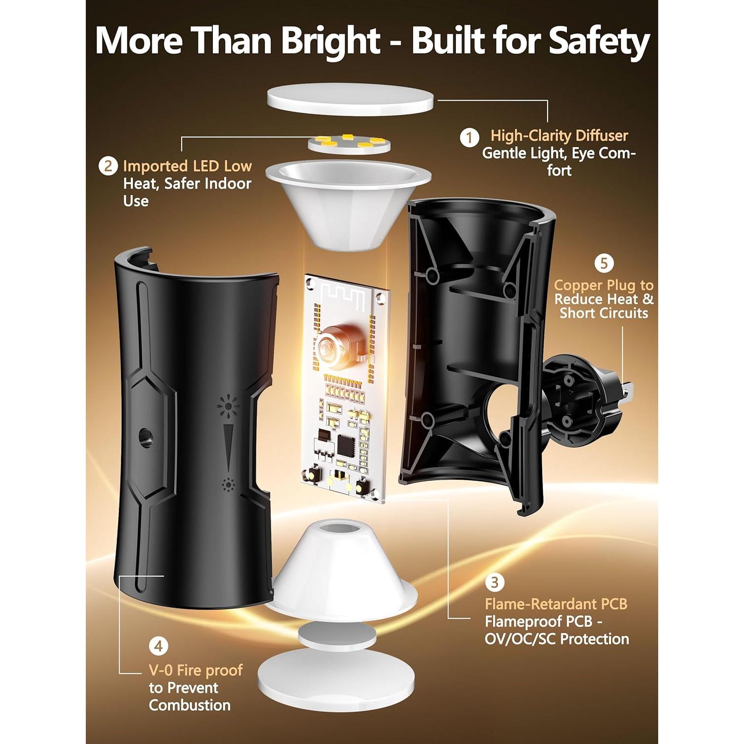 Luces Nocturnas LED Sujeet con Sensor Crepúsculo 3000K - Paquete de 2