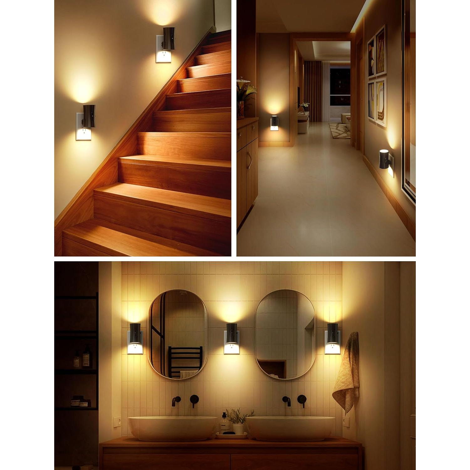 Luces Nocturnas LED Sujeet con Sensor Crepúsculo 3000K - Paquete de 2