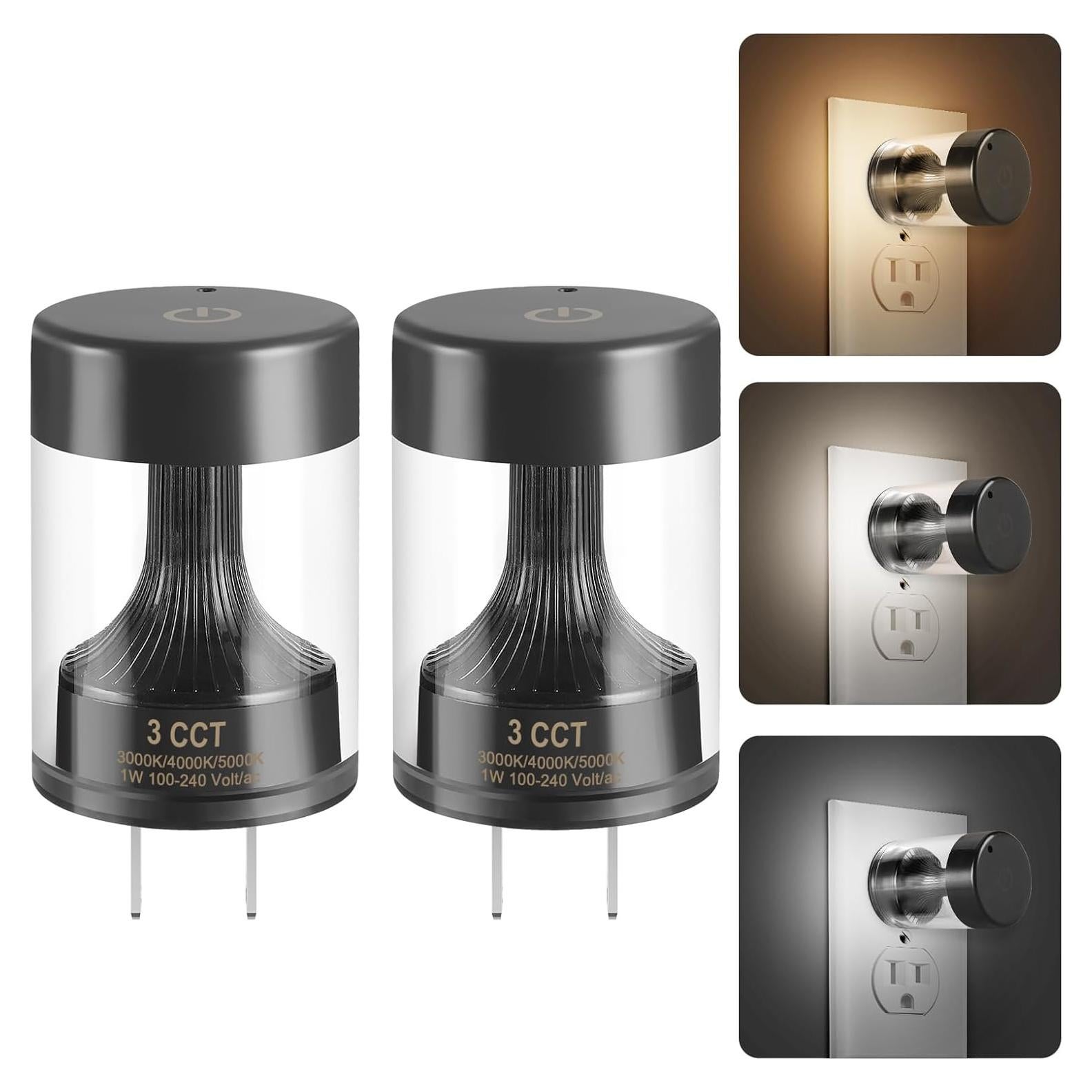 Paquete de 2 luces nocturnas LED GEPLAD 3CCT regulables 100-240V