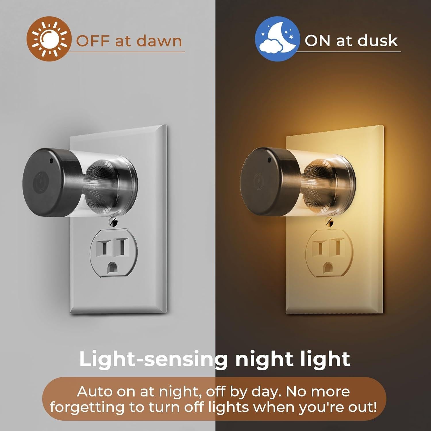 Paquete de 2 luces nocturnas LED GEPLAD 3CCT regulables 100-240V