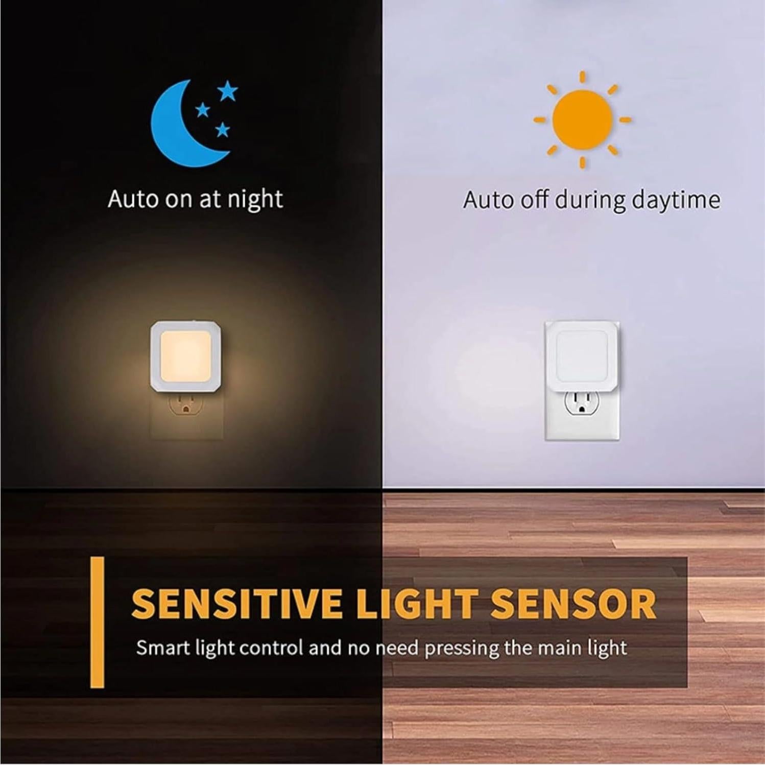 Luces Nocturnas LED Lausixy con Sensor Automático 2 Piezas