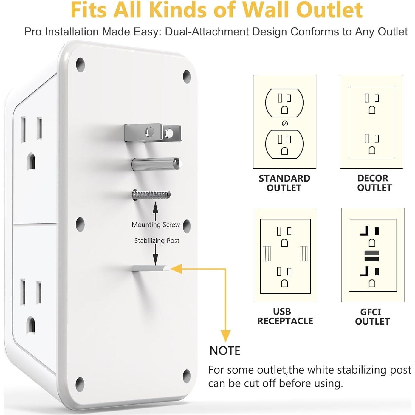 Extensor de Enchufe de Pared ZHONGSHAN con Luz Nocturna y 4 USB