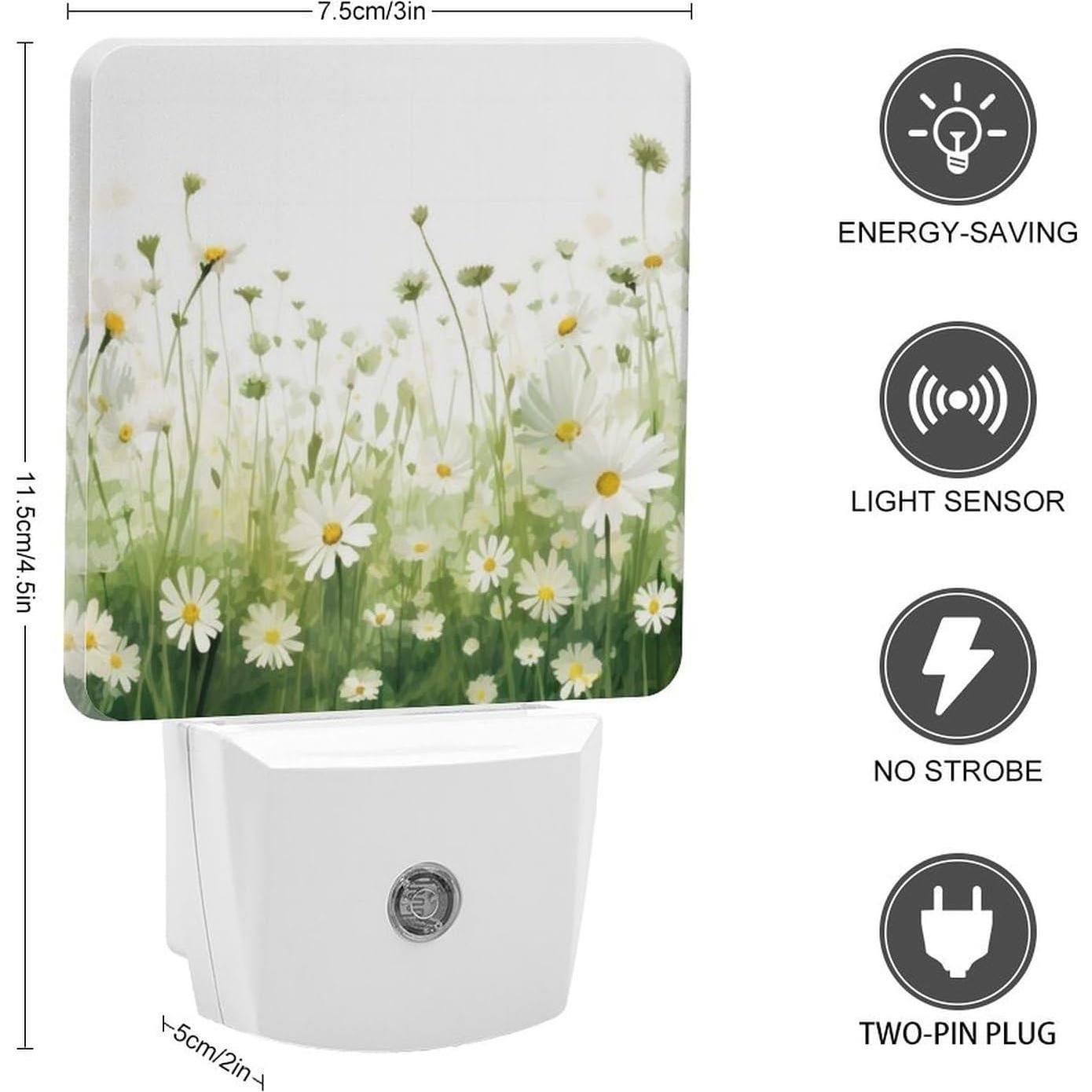 Lámpara Nocturna LED Enchufable YKJAHSD Flores con Sensor