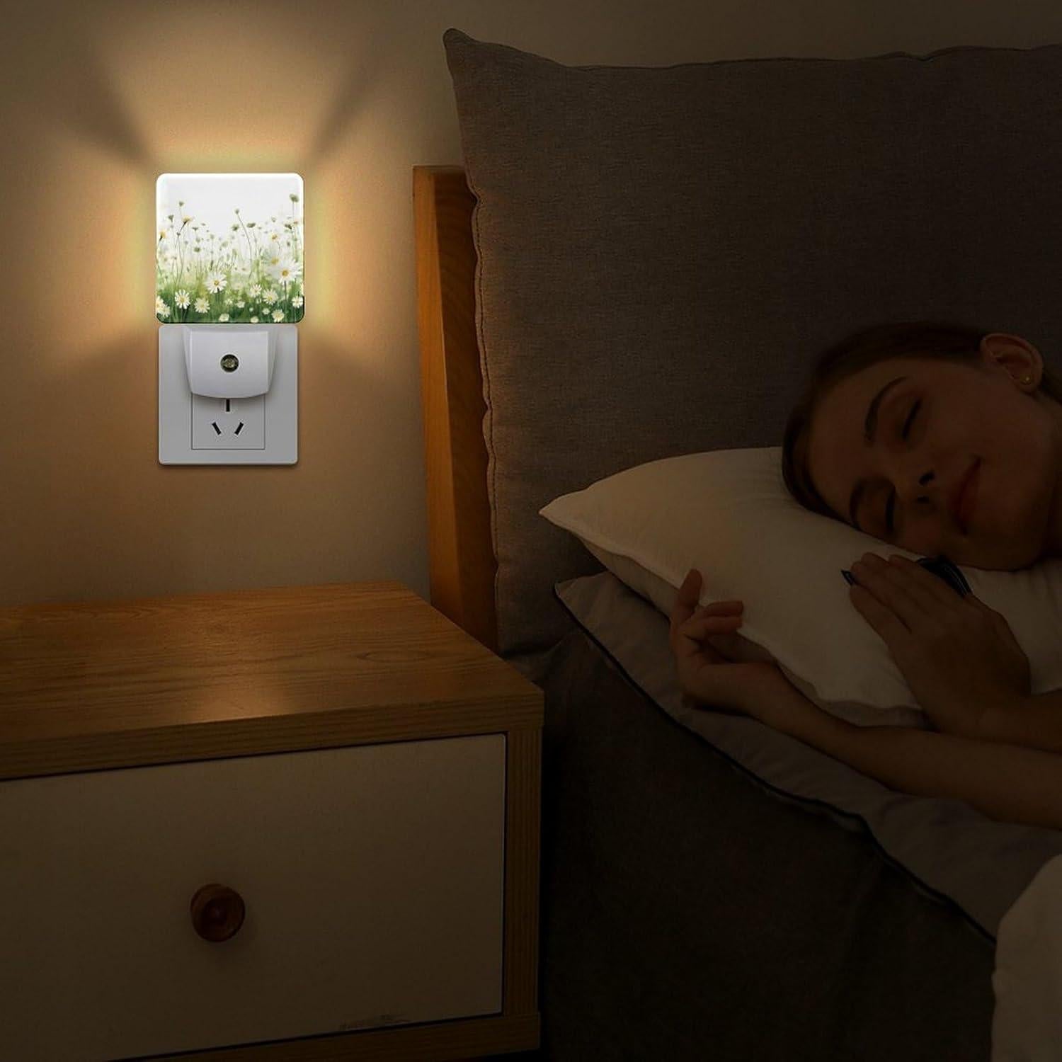 Lámpara Nocturna LED Enchufable YKJAHSD Flores con Sensor