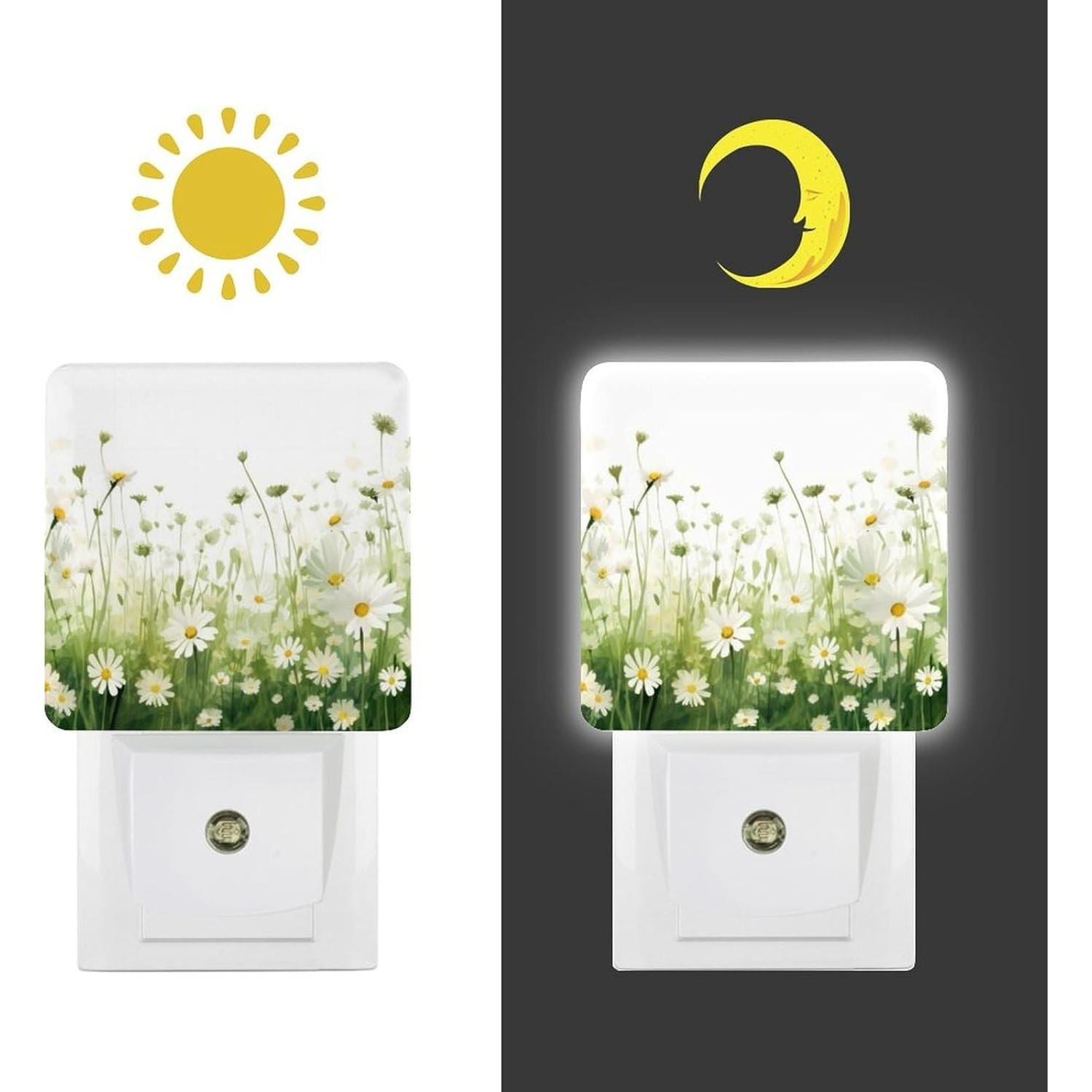 Lámpara Nocturna LED Enchufable YKJAHSD Flores con Sensor