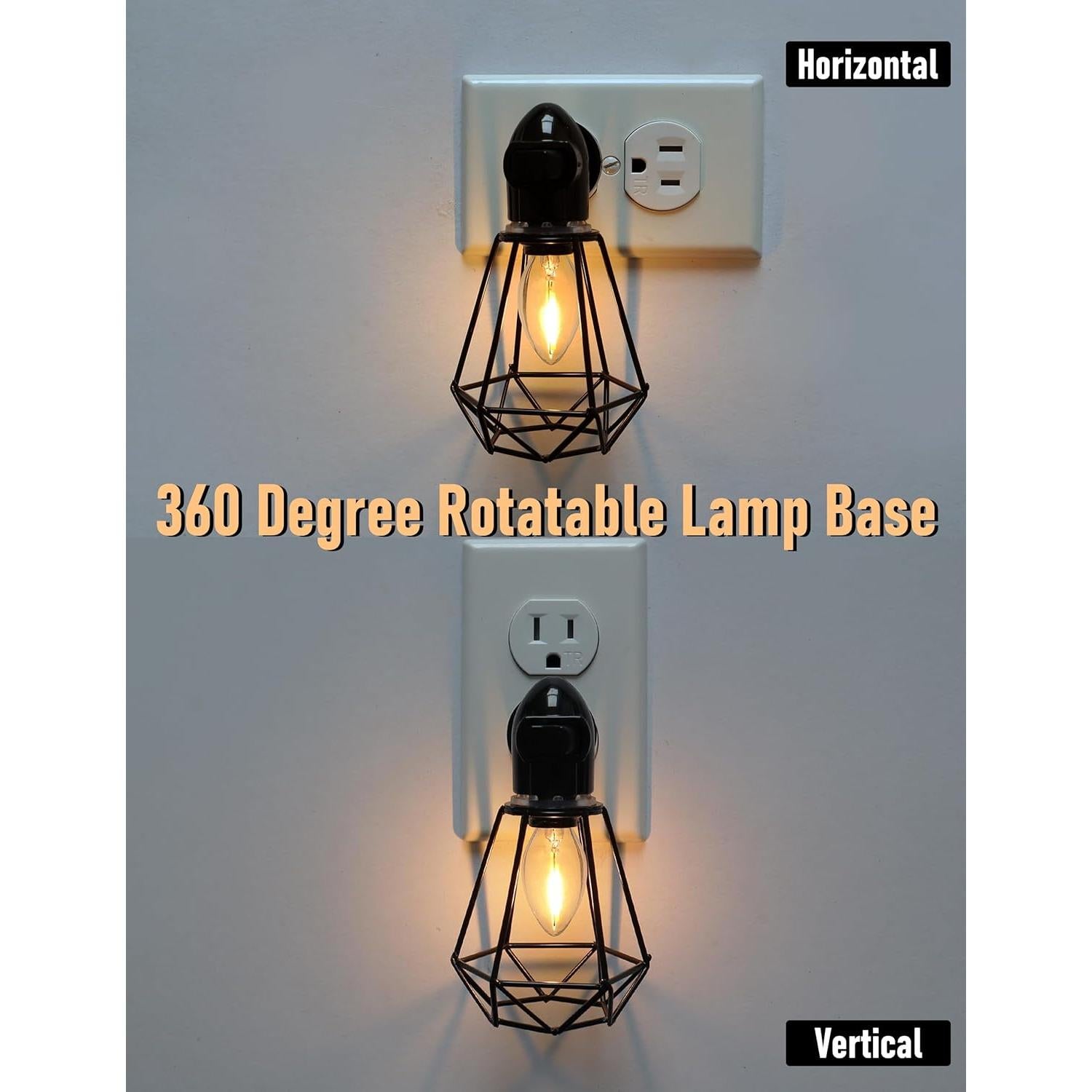 Luz Nocturna Enchufable LOIWON LED 0.5W Vintage Industrial