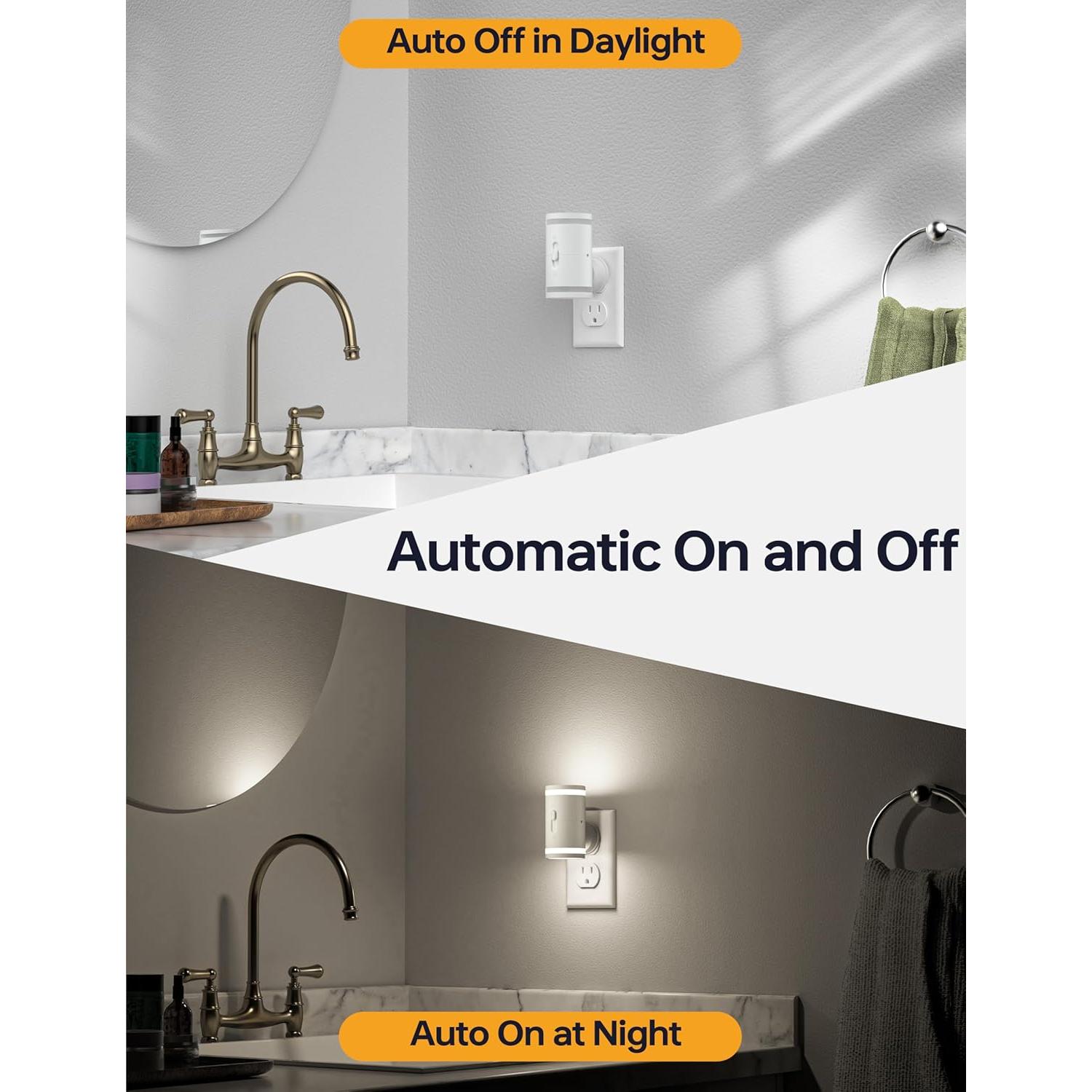 Luz Nocturna KINDEEP Enchufada con Sensor 5000K 2 Piezas