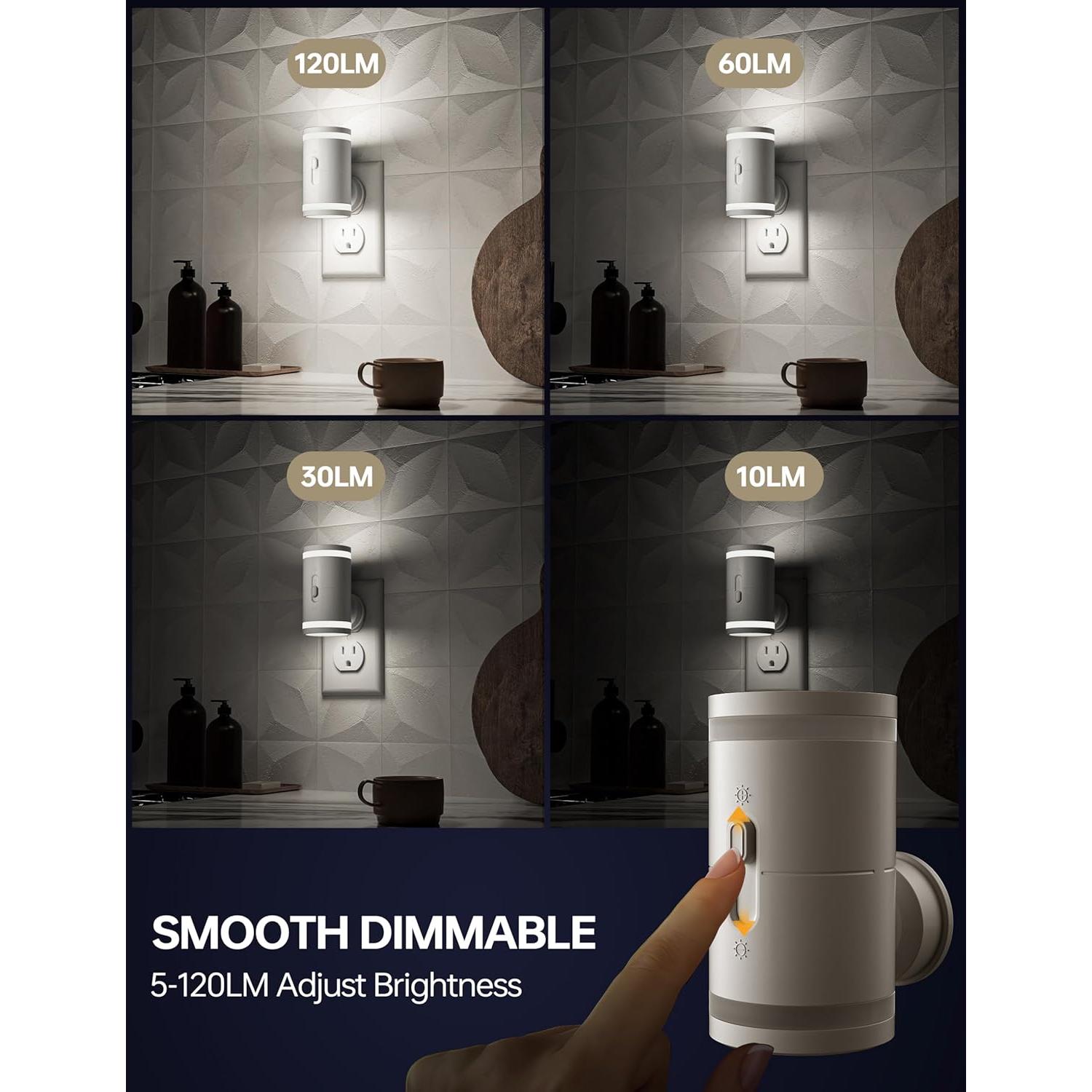 Luz Nocturna KINDEEP Enchufada con Sensor 5000K 2 Piezas