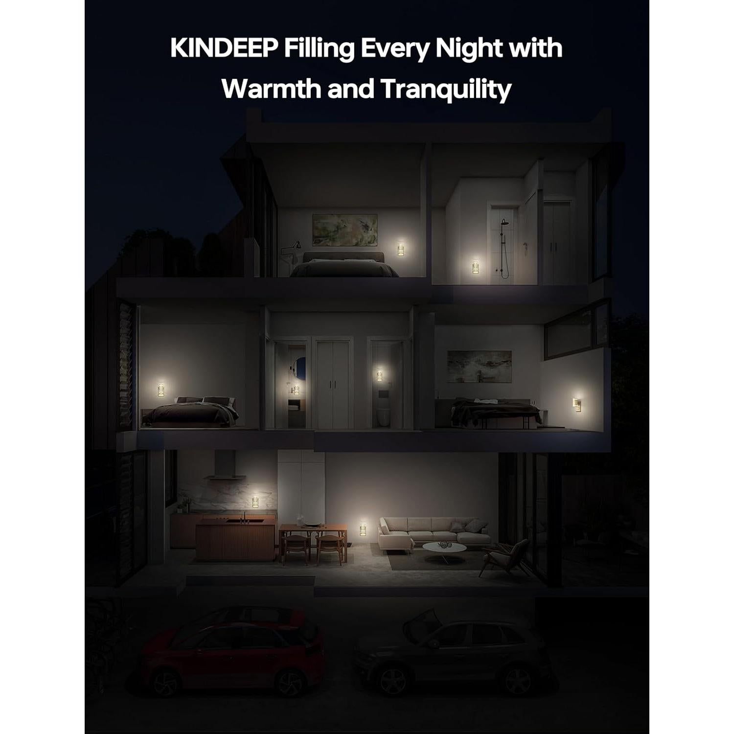 Luz Nocturna KINDEEP Enchufada con Sensor 5000K 2 Piezas