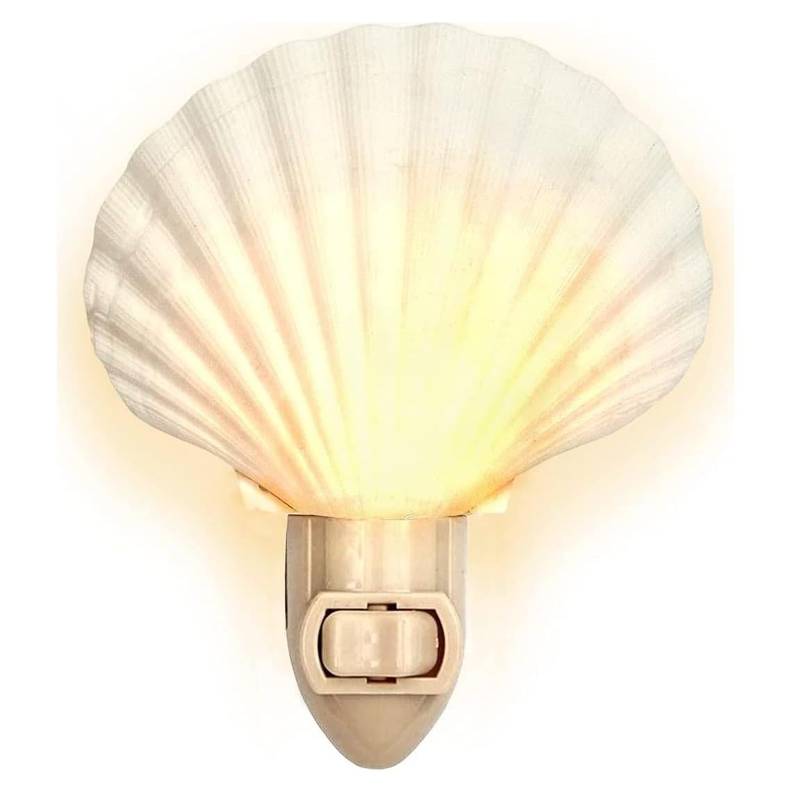 Luz Nocturna de Concha Blanca Nautical Crush Trading 13cm