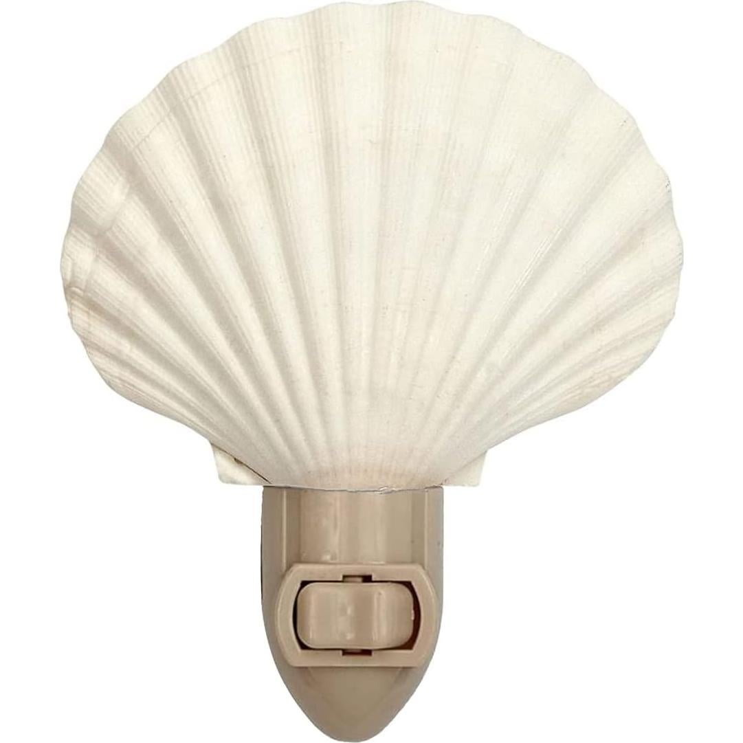 Luz Nocturna de Concha Blanca Nautical Crush Trading 13cm