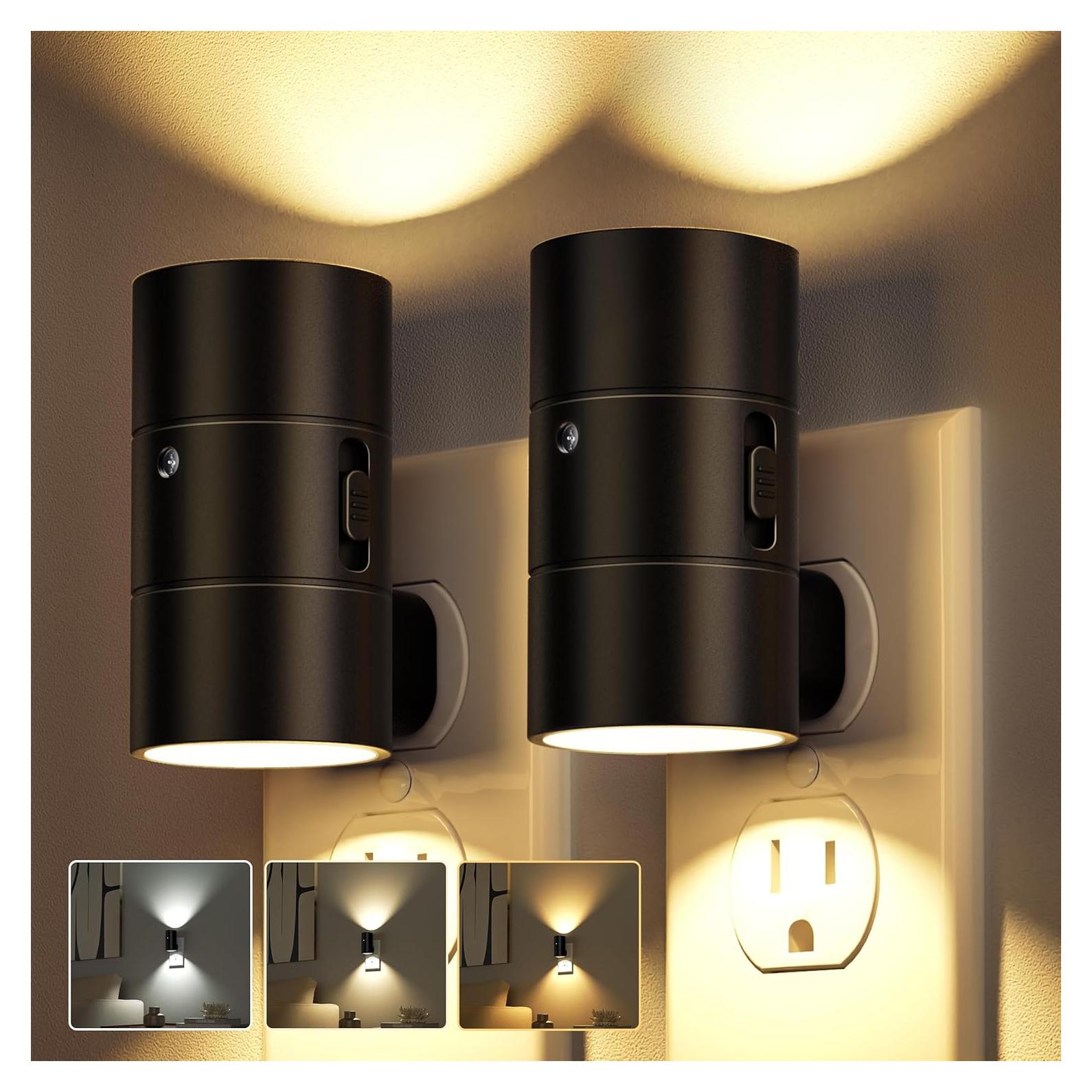 Luces Nocturnas Enchufables JOFIOS, 3 Temperaturas, 2 Paquete