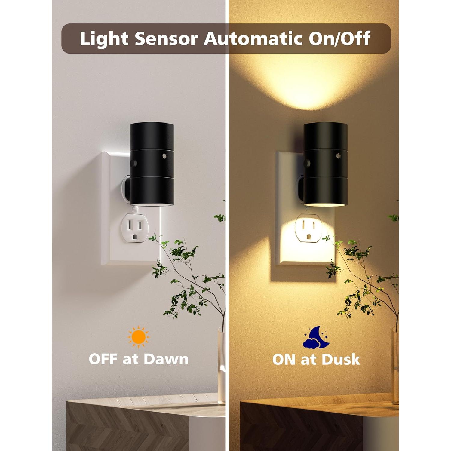 Luces Nocturnas Enchufables JOFIOS, 3 Temperaturas, 2 Paquete