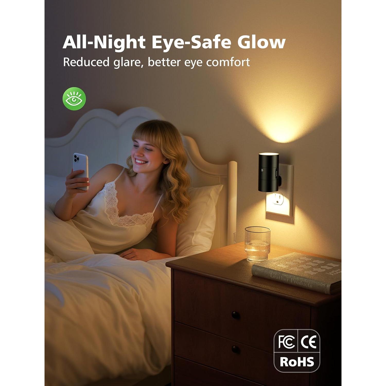 Luces Nocturnas Enchufables JOFIOS, 3 Temperaturas, 2 Paquete