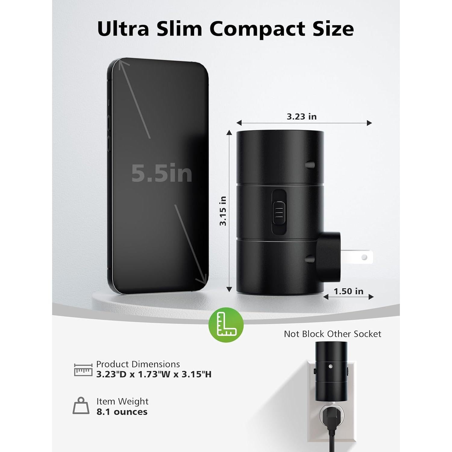 Luces Nocturnas Enchufables JOFIOS, 3 Temperaturas, 2 Paquete