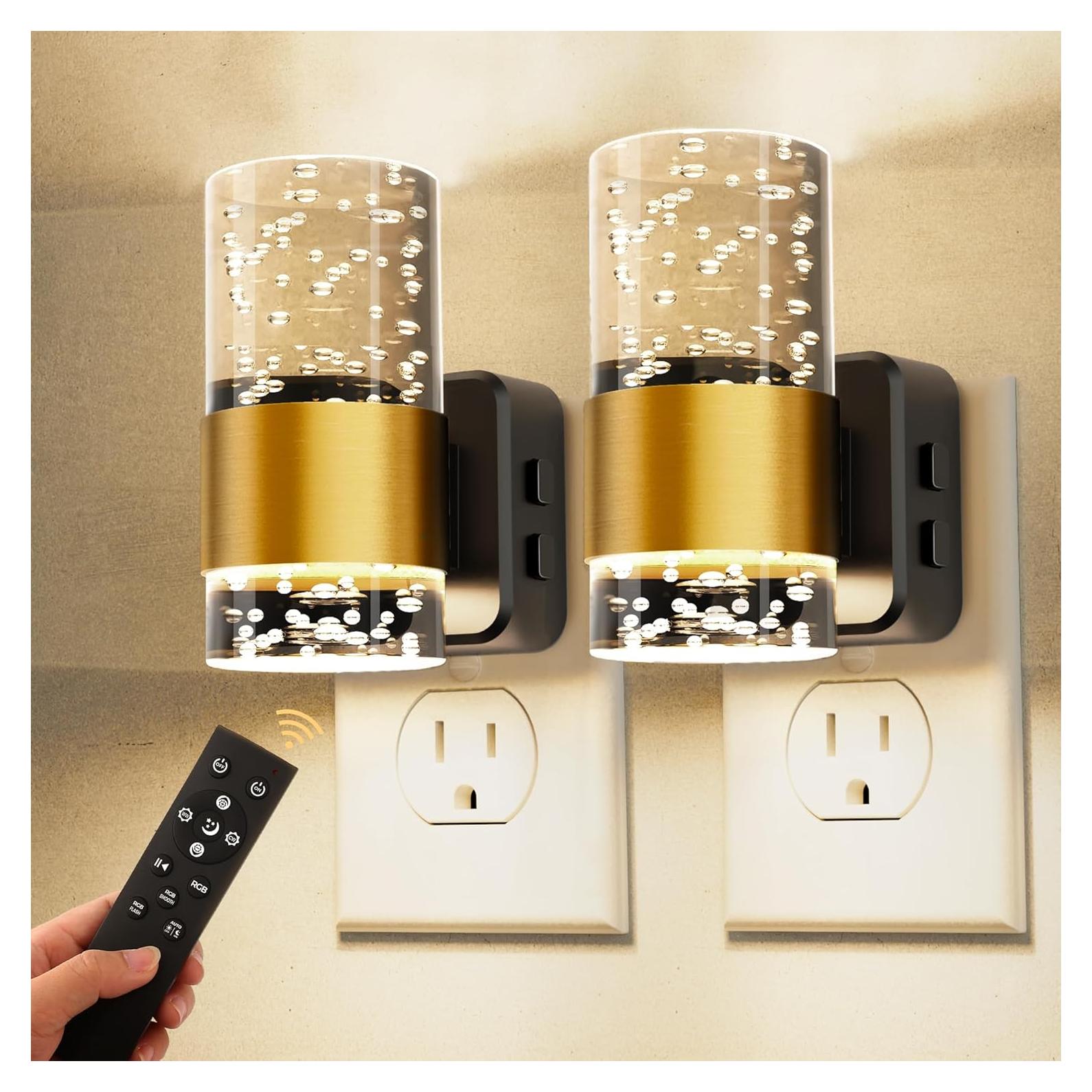 Luz Nocturna LED Regulable L LOHAS 2-Pack RGB con Control Remoto