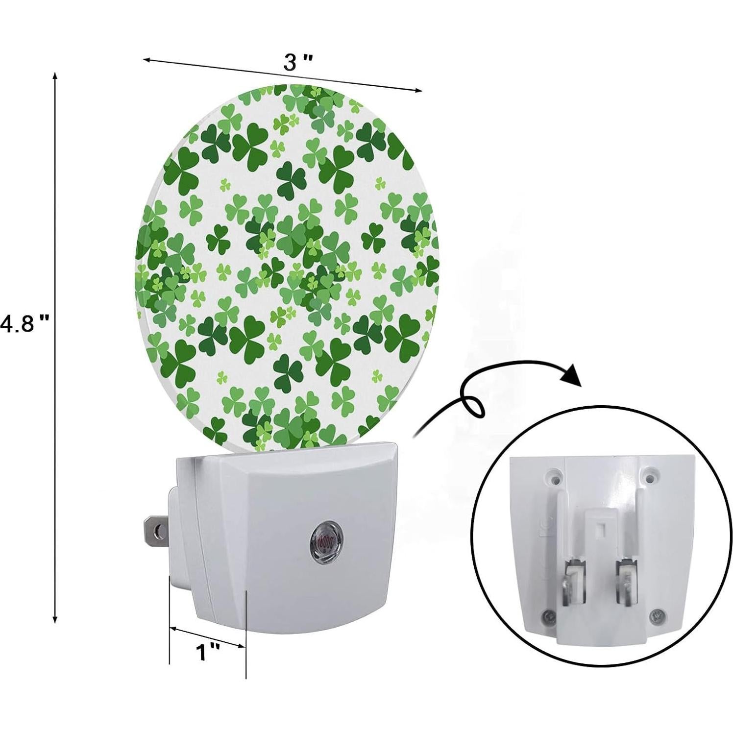 Luz Nocturna LED Axayaz Hoja de Trébol Verde con Sensor