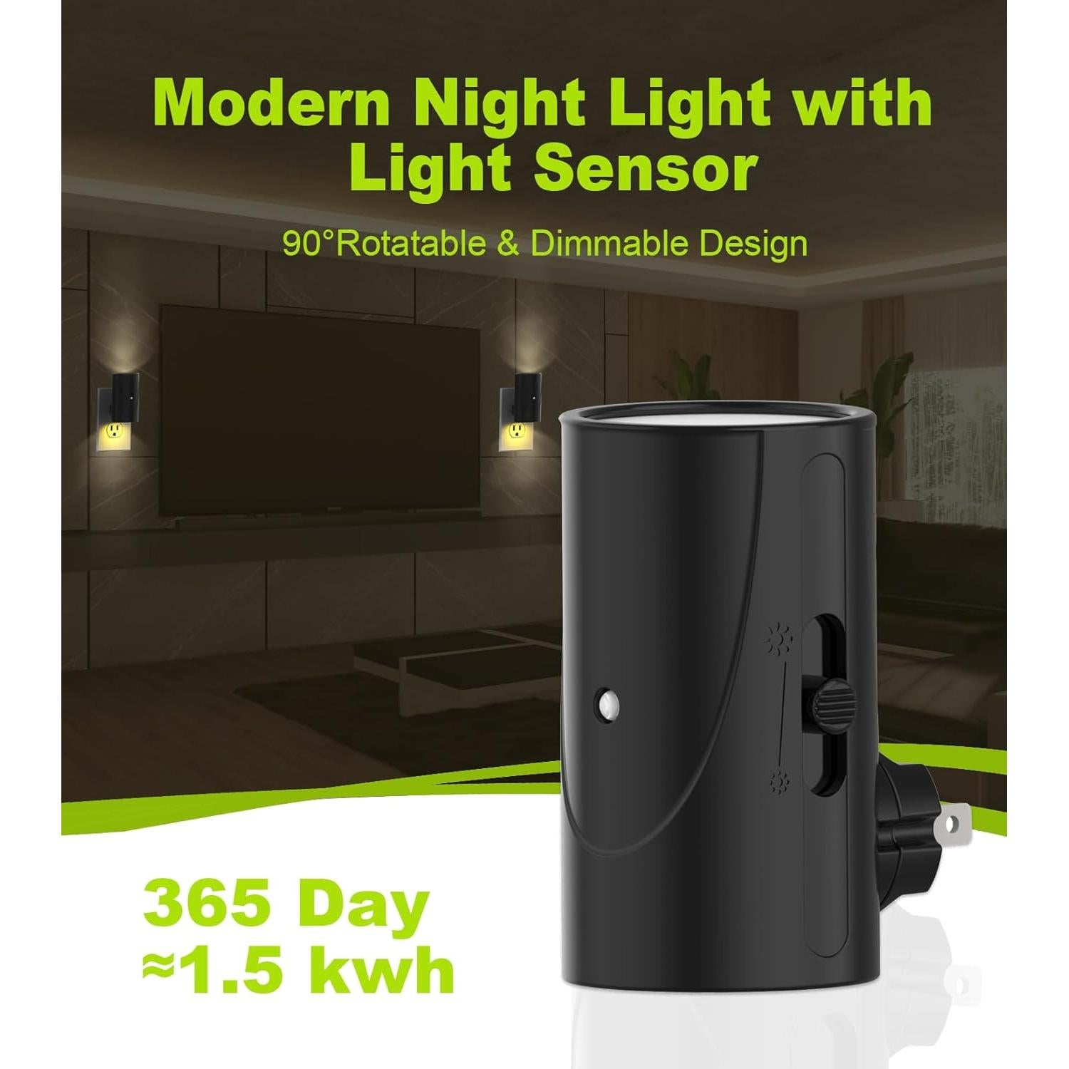 Luz Nocturna LED Niocomio Enchufable 2 Piezas 3000K Ajustable